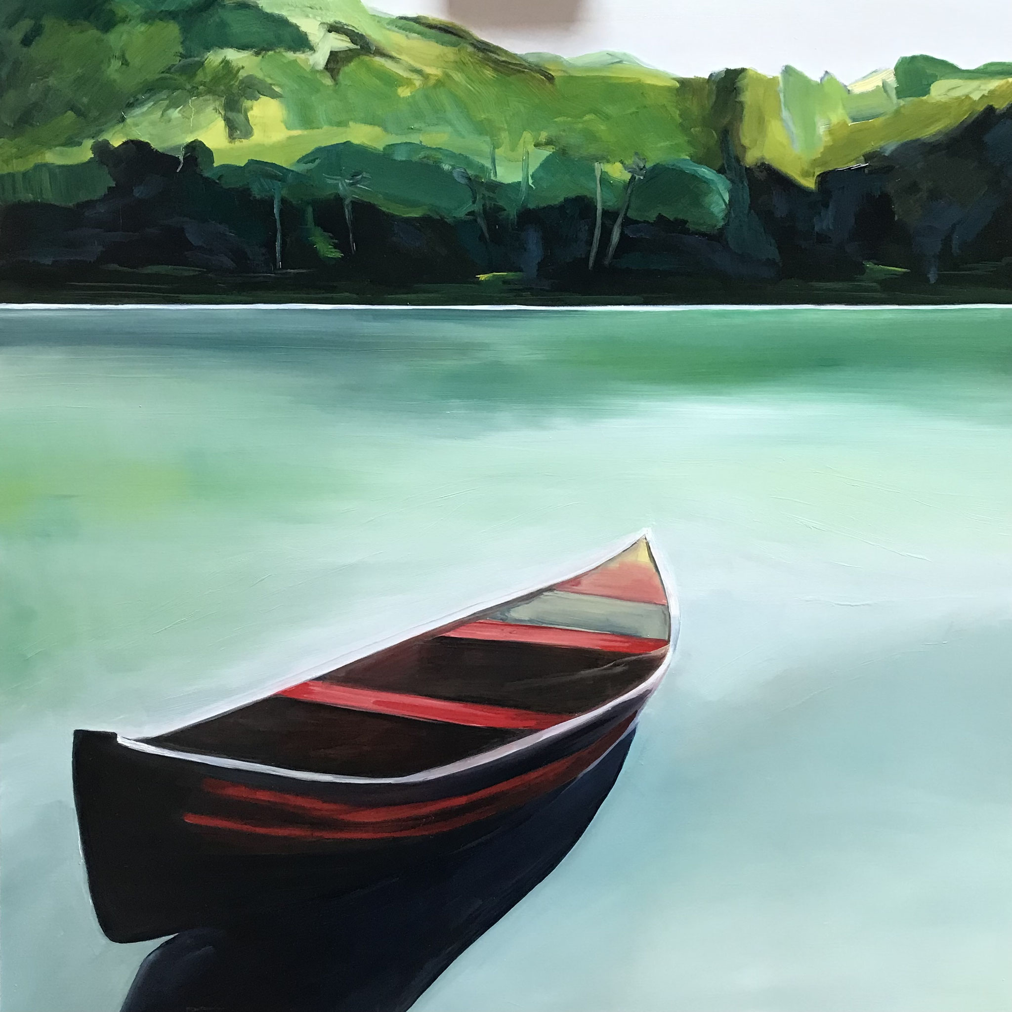 Ici et maintenant, huile sur contreplaqué, 80x80cm, 2020-2023, collectionné