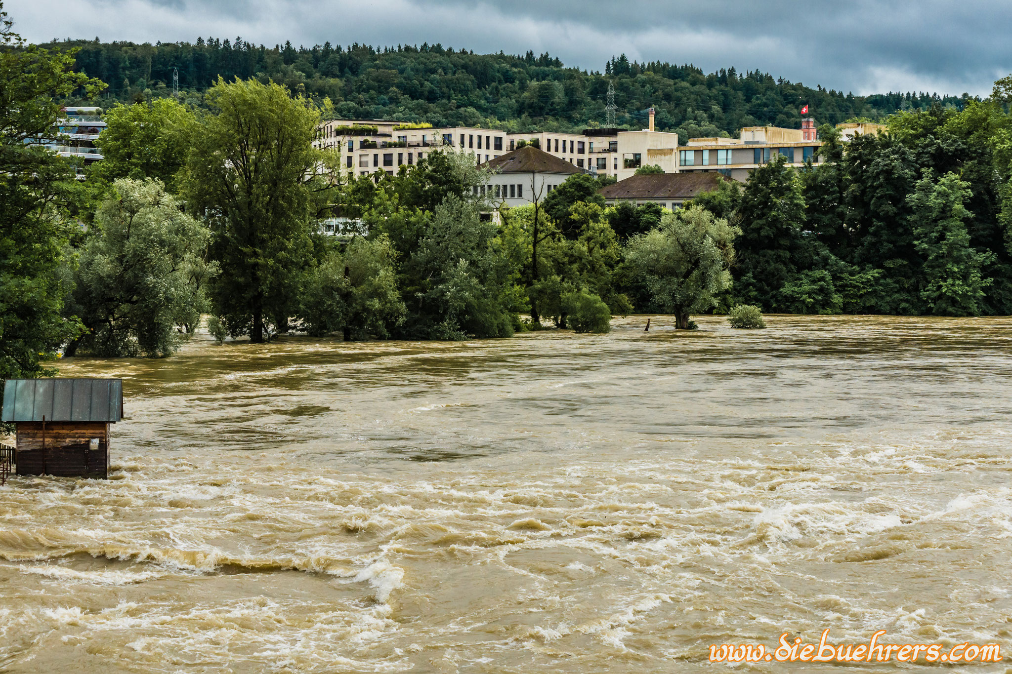 15. Juli 2021 Hochwasser am Rhein bei Rheinfelden diebuehrers Das Onlinemagazin für