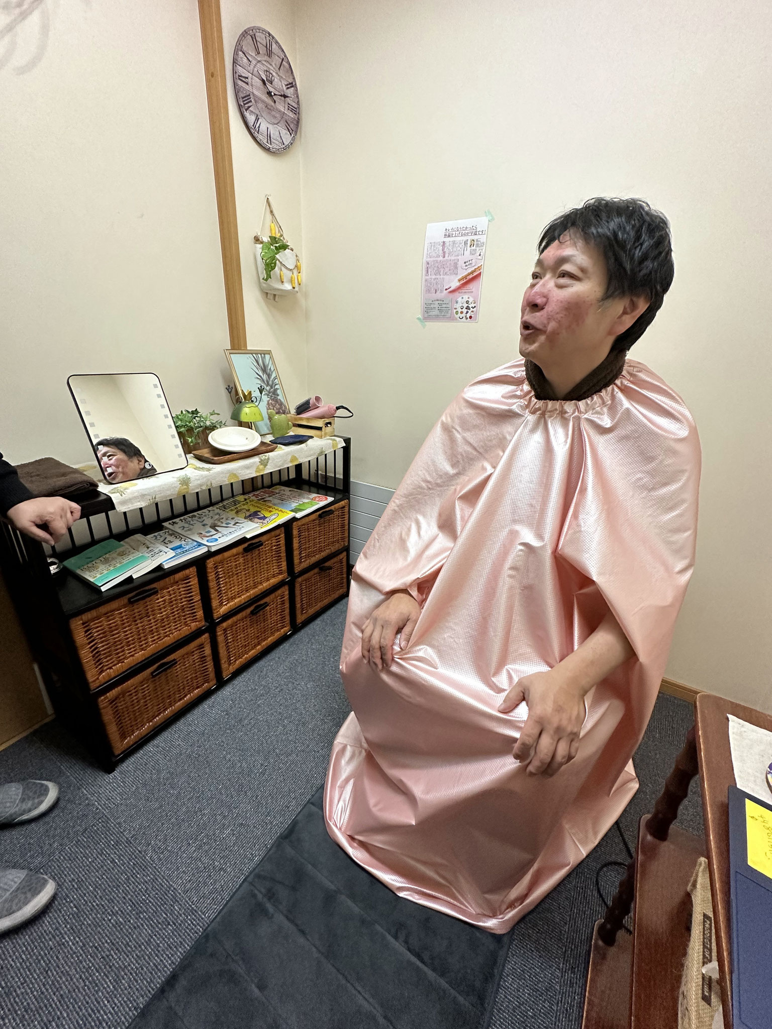ケープをまとい、約50分の癒やしタイム♩