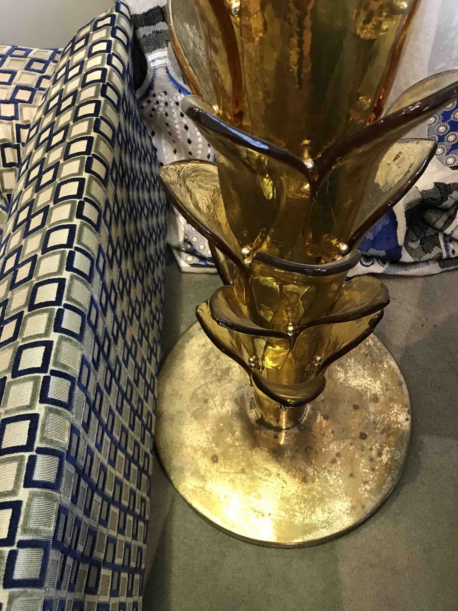 Vintage murano glass palm floor lamp