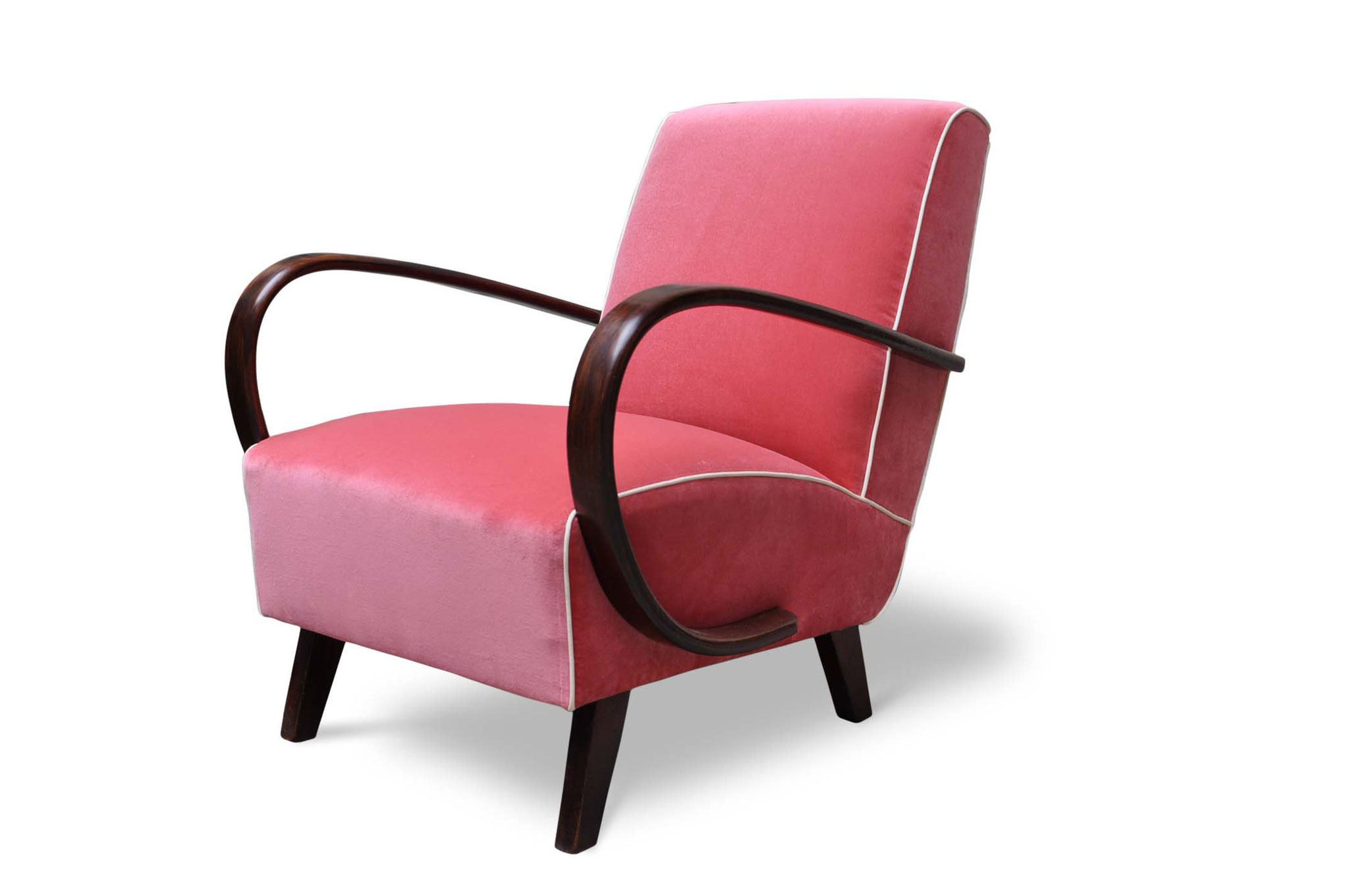 art deco chair in rose cotton velvet
