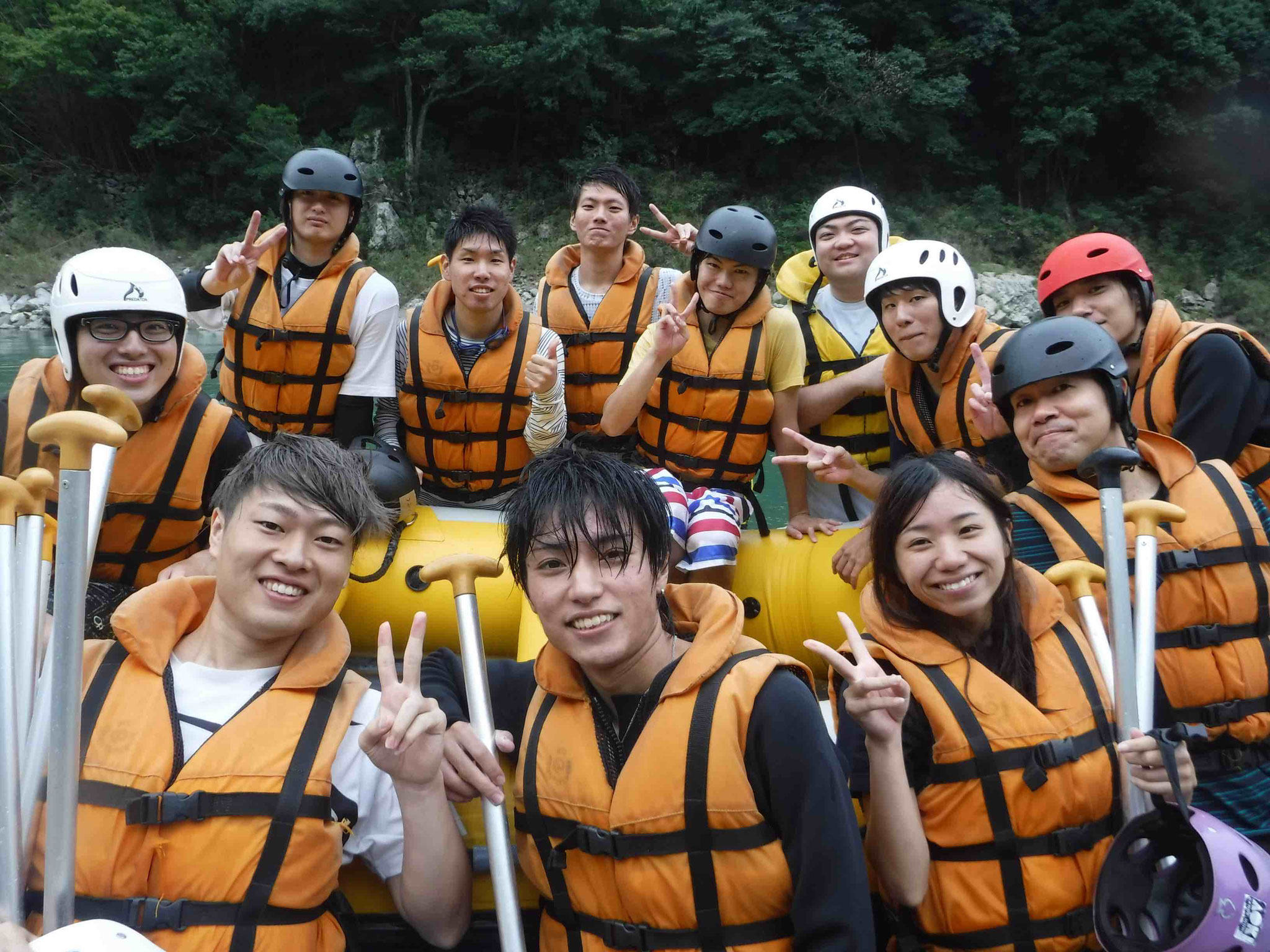 研究室旅行 球磨川ラフティング（2018.9.23）