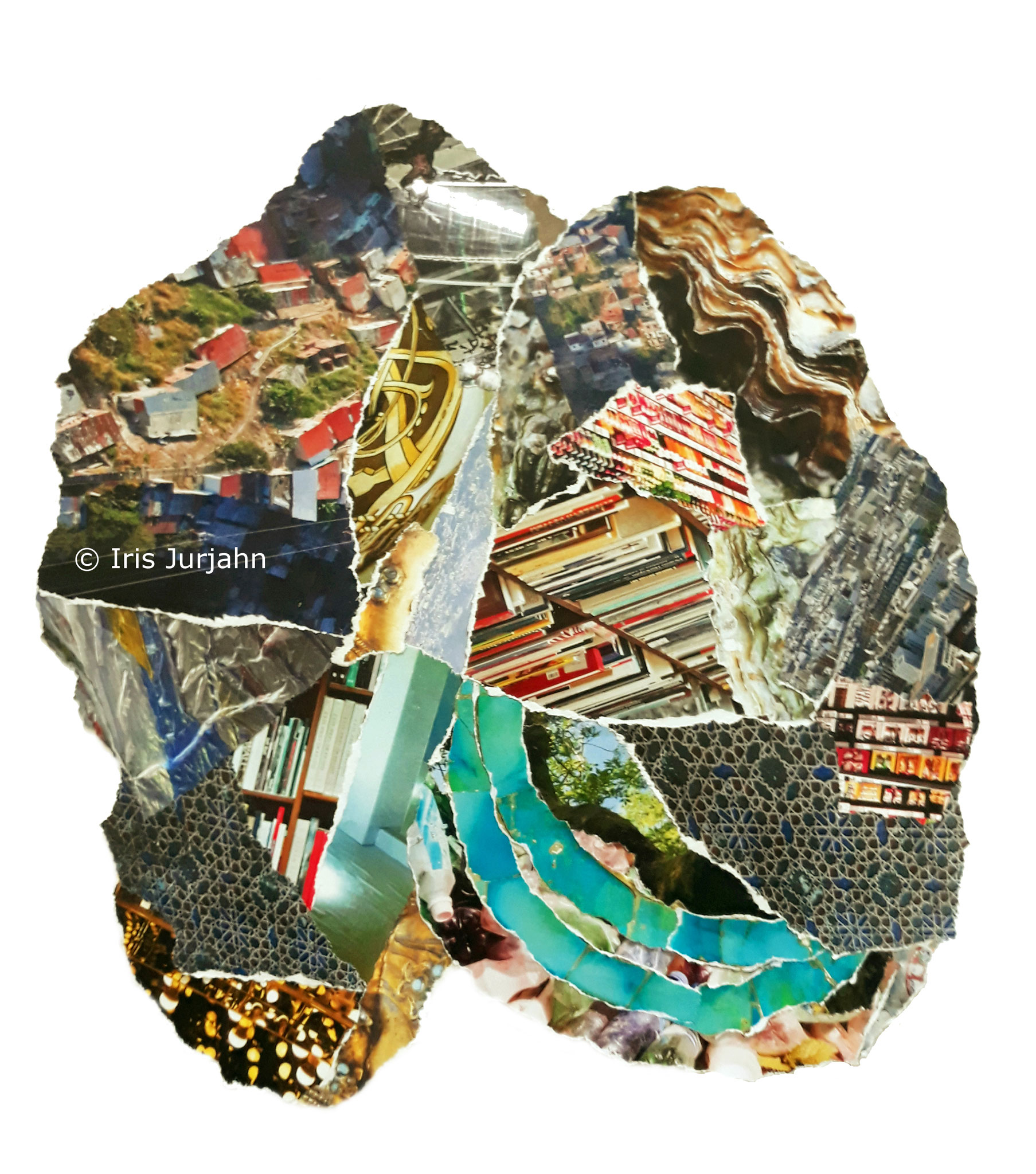 Brain, Papiercollage, 42 x 32 cm  (inkl. Objektrahmen), 2019