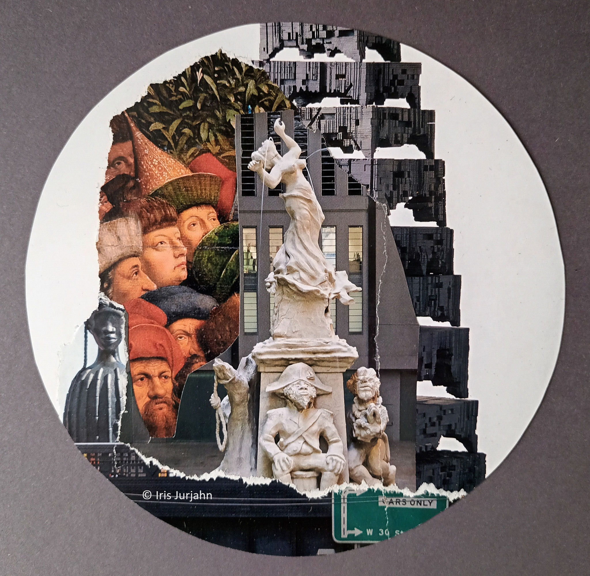 Turgardisto, Papiercollage, 22 x 22 cm (inkl. Objektrahmen), 2022