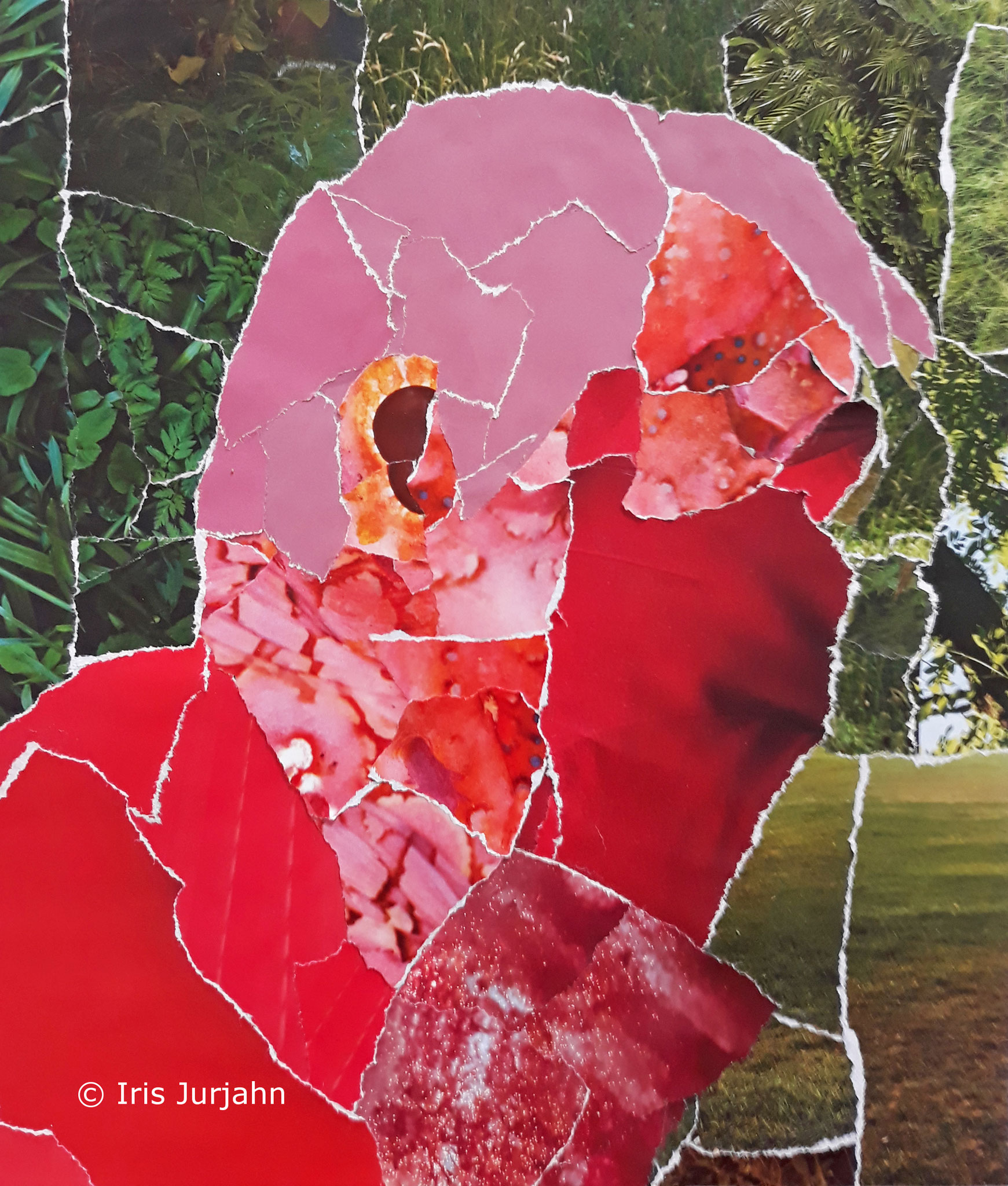 People Thinker II, Papiercollage, 32 x 32 cm  (inkl. Objektrahmen), 2019