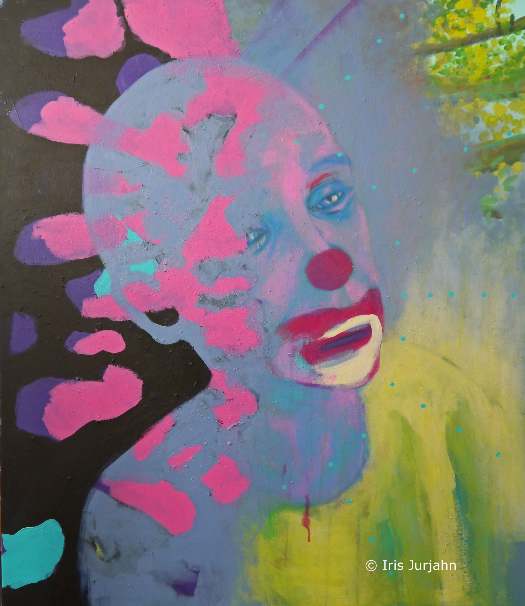 Clown, acrylic on canvas, 120 x 100 cm