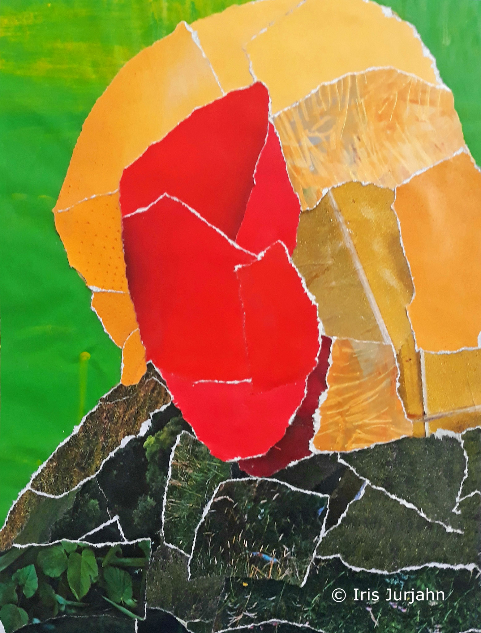 People Thinker III, Papiercollage, 26 x 32 cm  (inkl. Objektrahmen), 2019