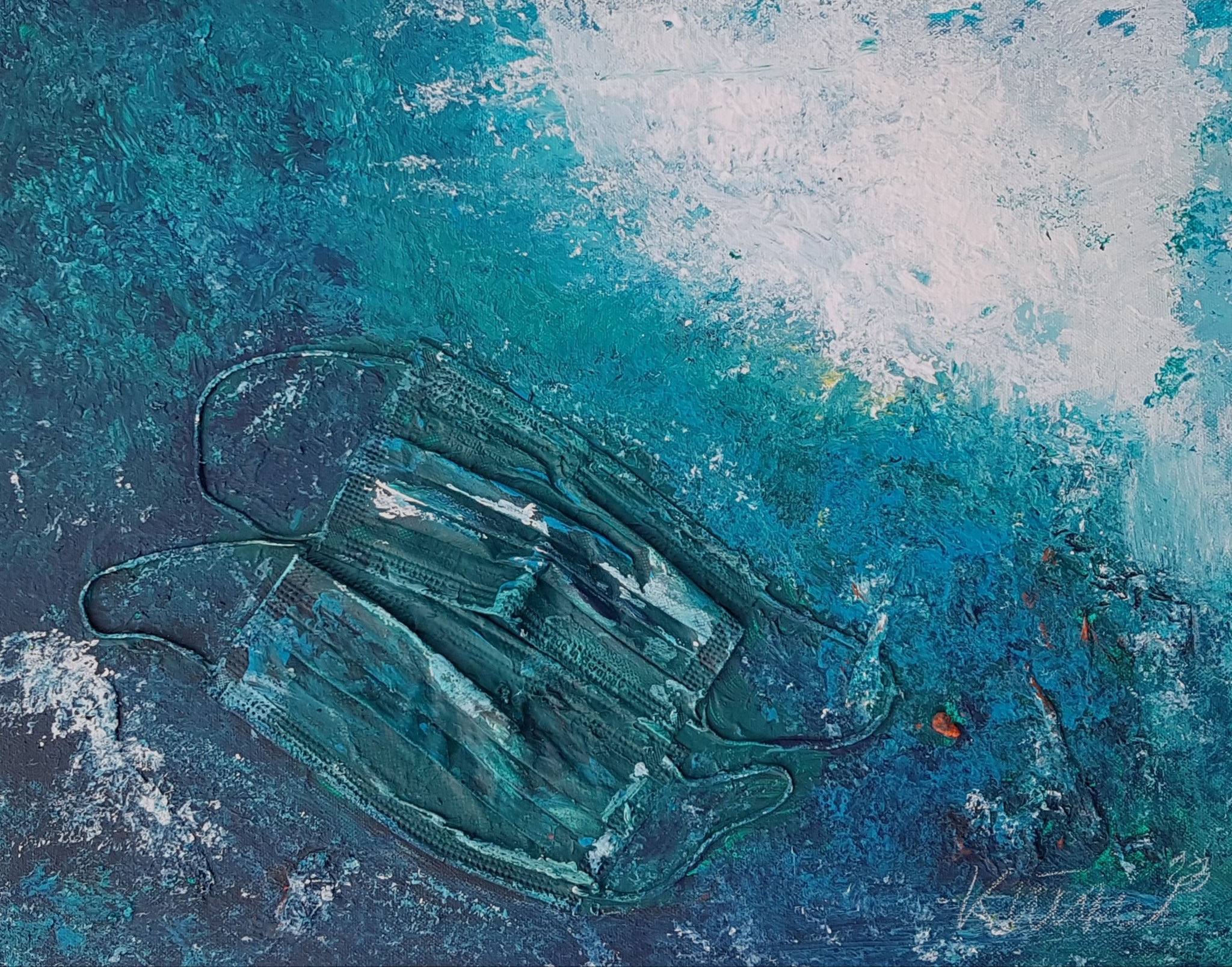 Dunkelheit, Acryl und Mischtechnik auf Leinwand, 40 x 50 cm