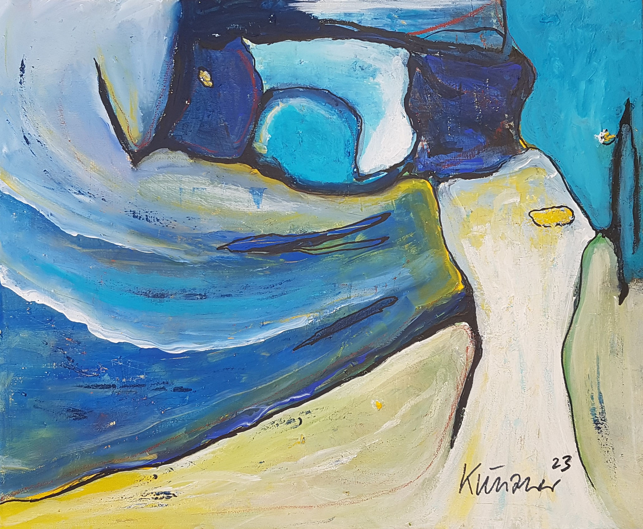 Zuversicht, Acryl und Mischtechnik auf Leinwand, 50 x 60 cm