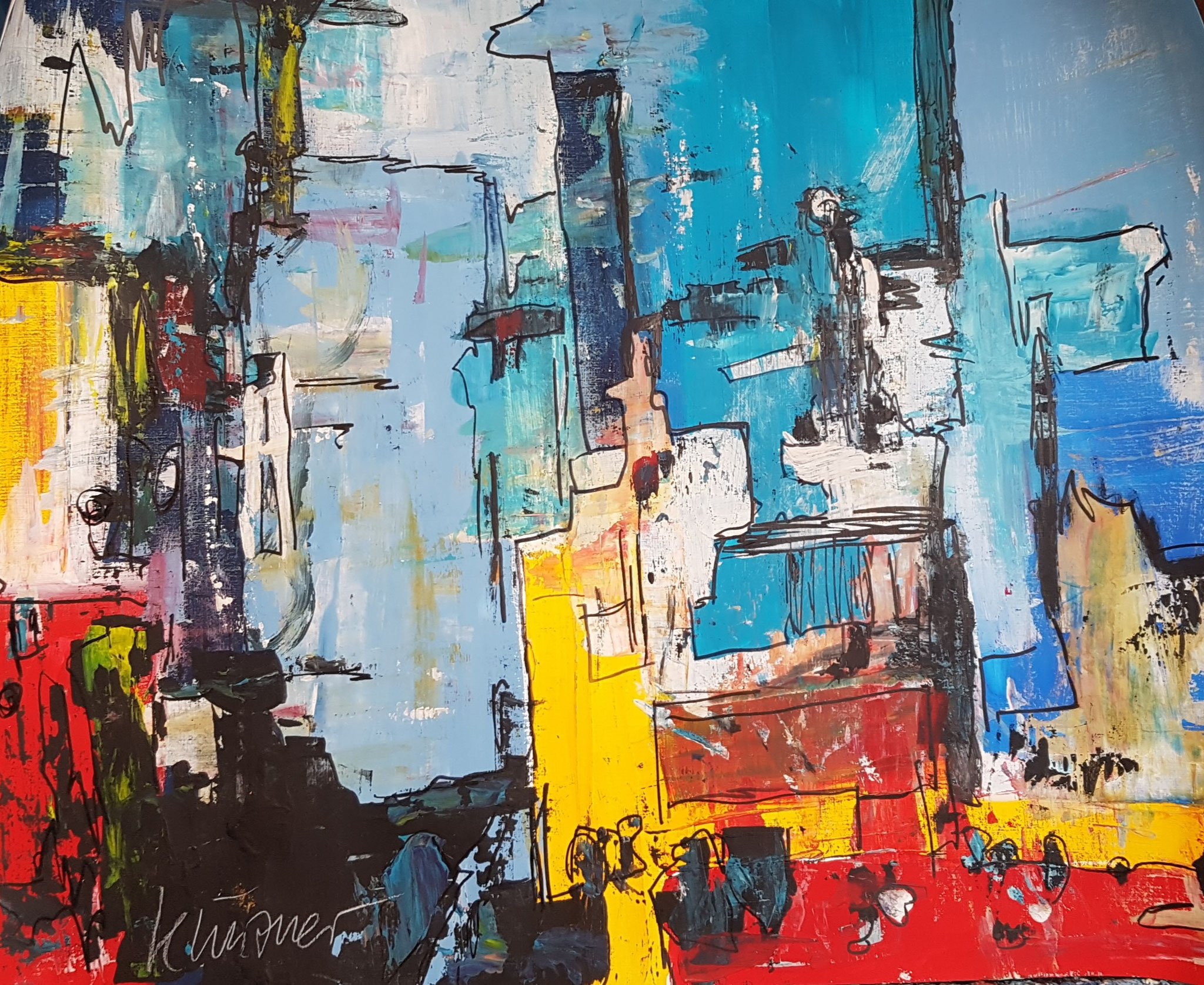City, Acryl auf Leinwand, 50 x 64 cm