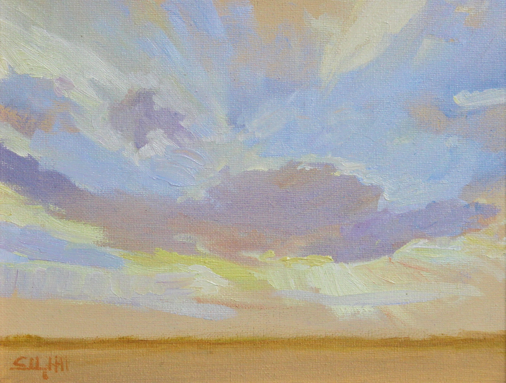 Sunset at Starr Farm -oil 10"x8"