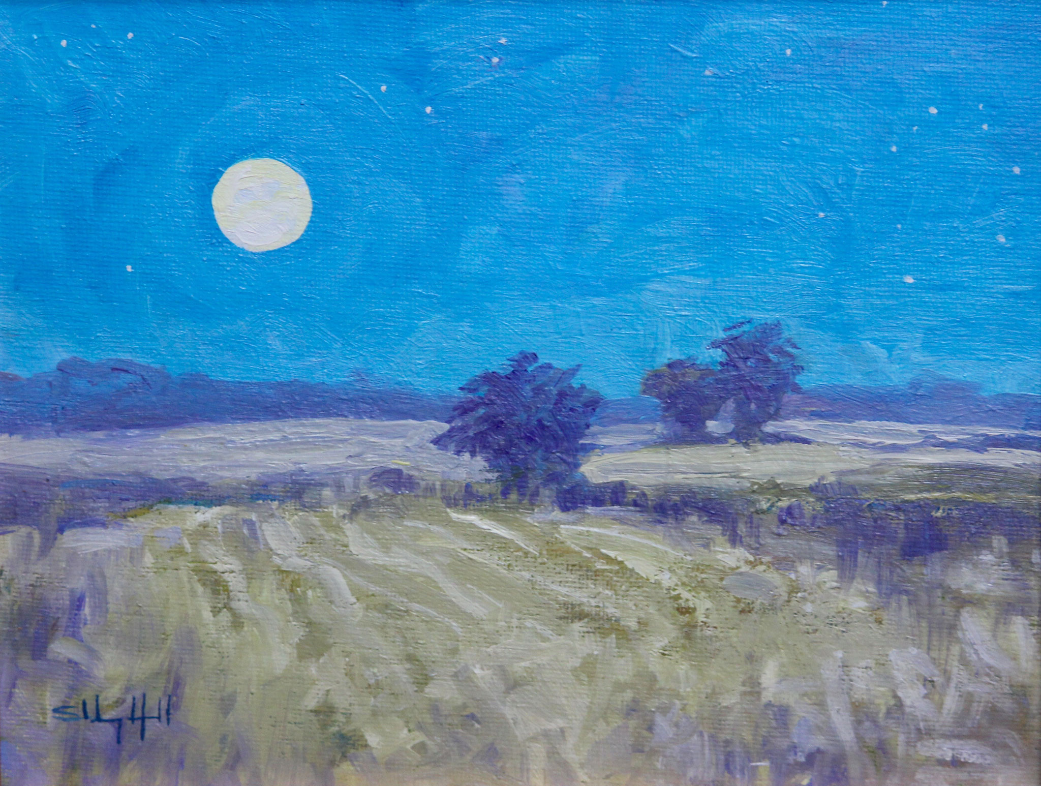 Twilight Takes the Field -oil- 10"x8"