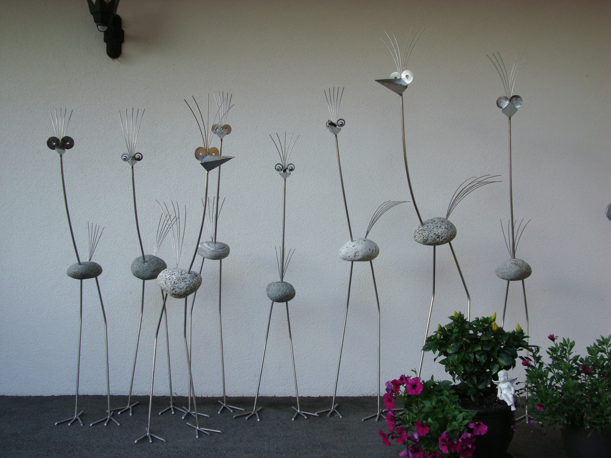 Vögel in Edelstahl