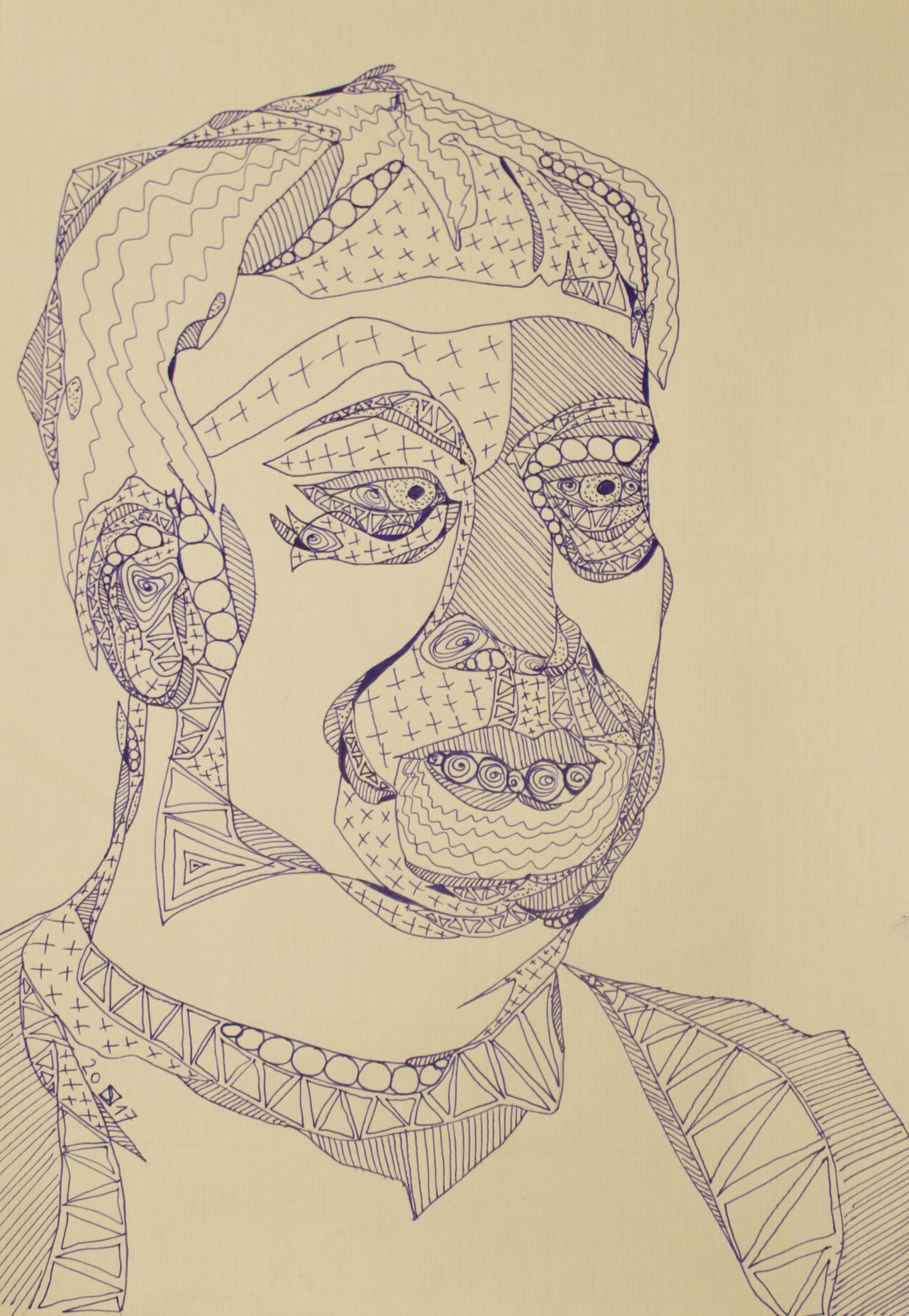 Henrik, Fineliner auf Papier, 42 cm x 29 cm, 2017