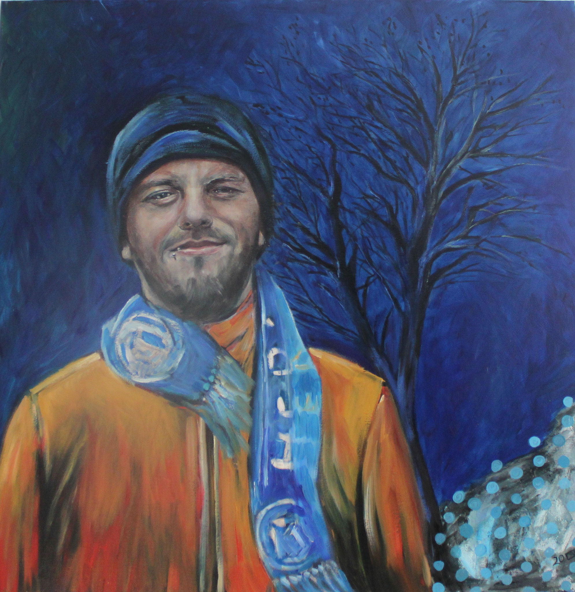 Tim, 2018, Öl auf Leinwand, 80 cm x 80 cm x 4 cm