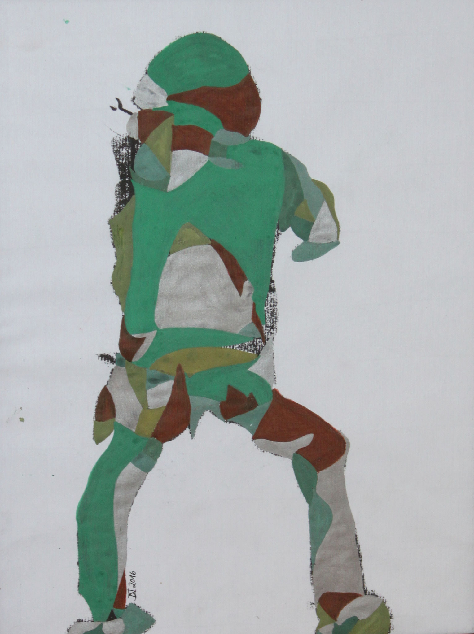 Axel embracing life, Aquarell und Buntstift auf Papier, 2017, 42 cm x 29 cm