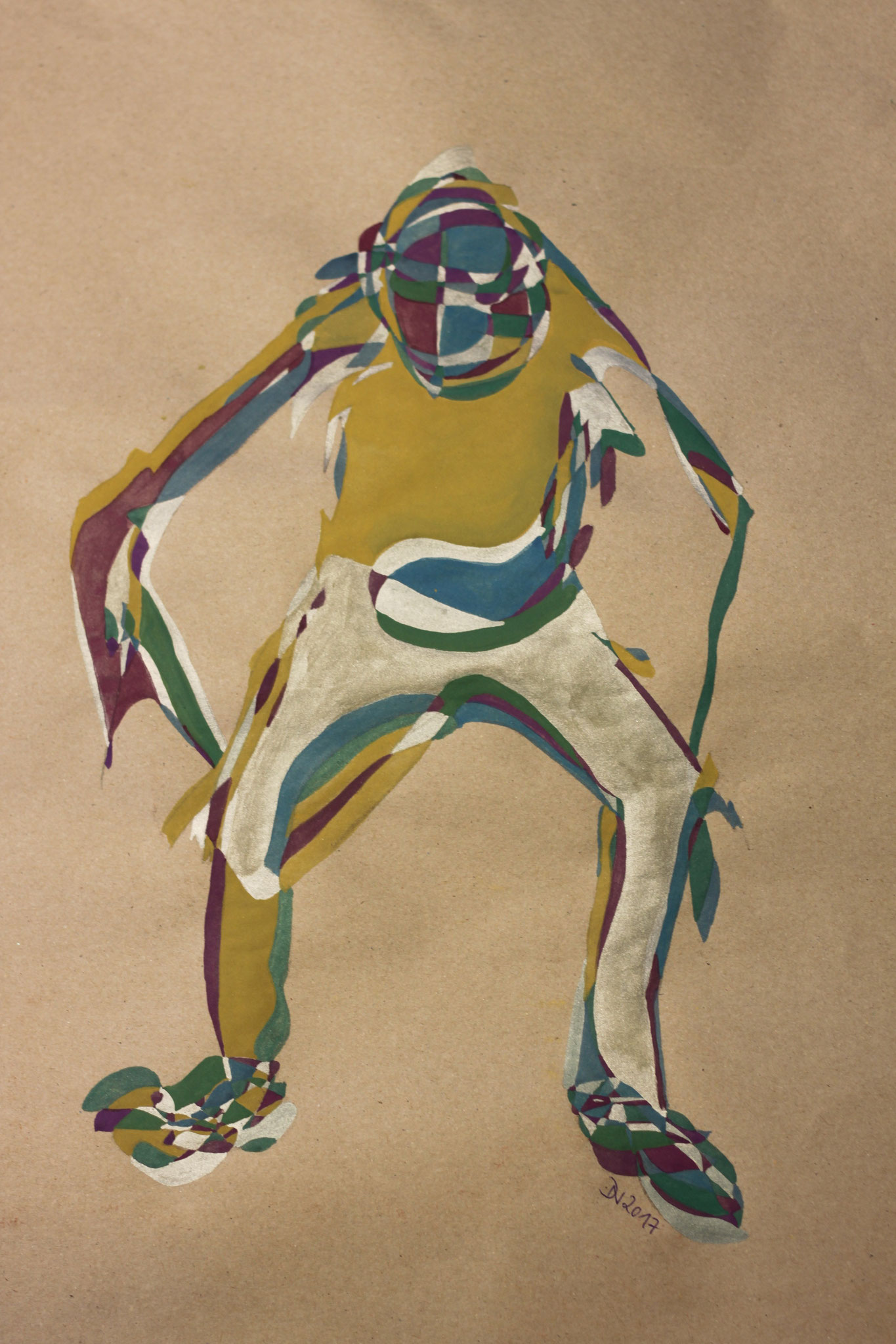 Troll, Aquarell und Buntstift auf Papier, 2017, 42 cm x 29 cm