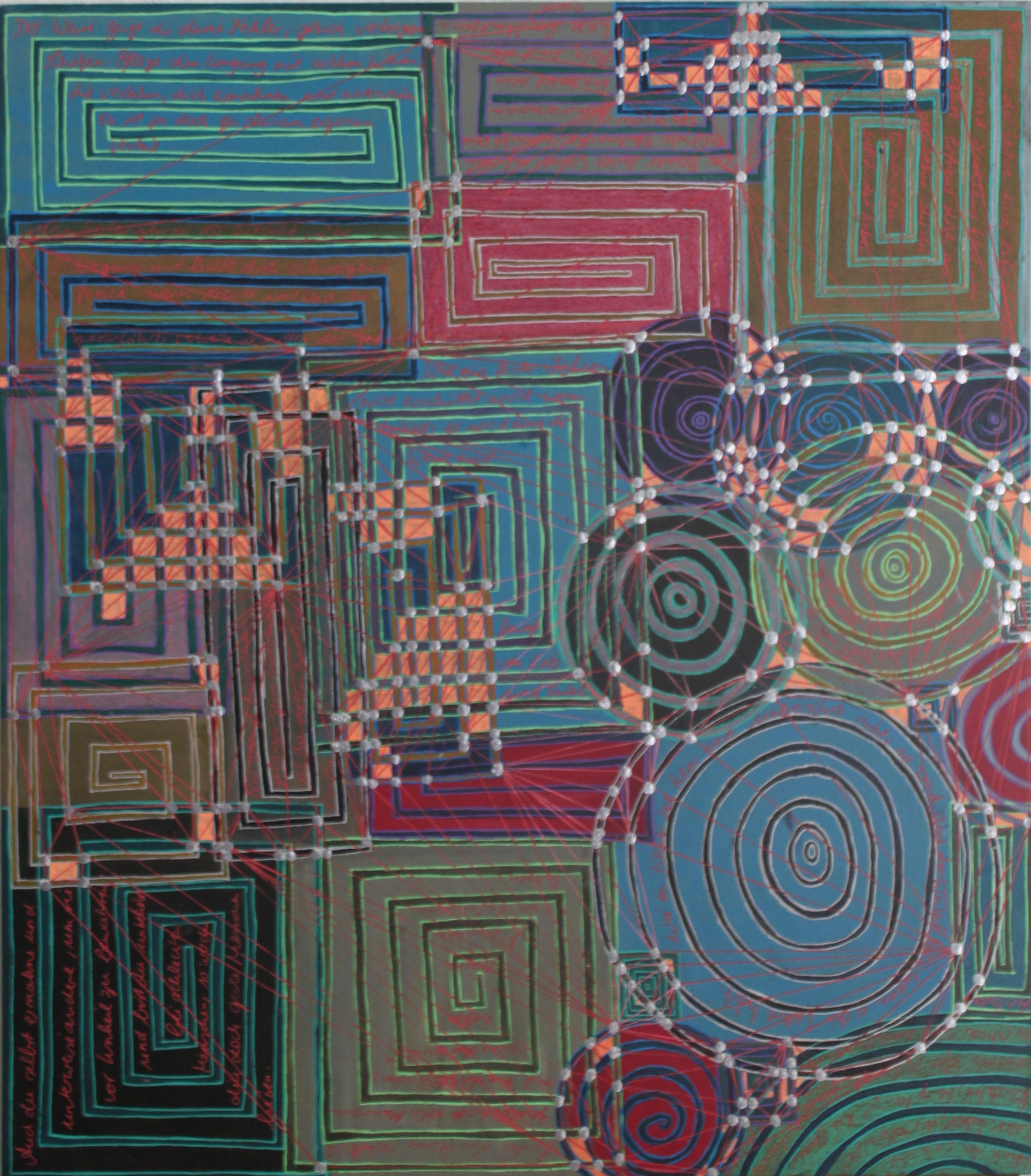 Sakura 6 - Der Weise; Mischtechnik auf Karton; 42 cm x 37 cm; 2018