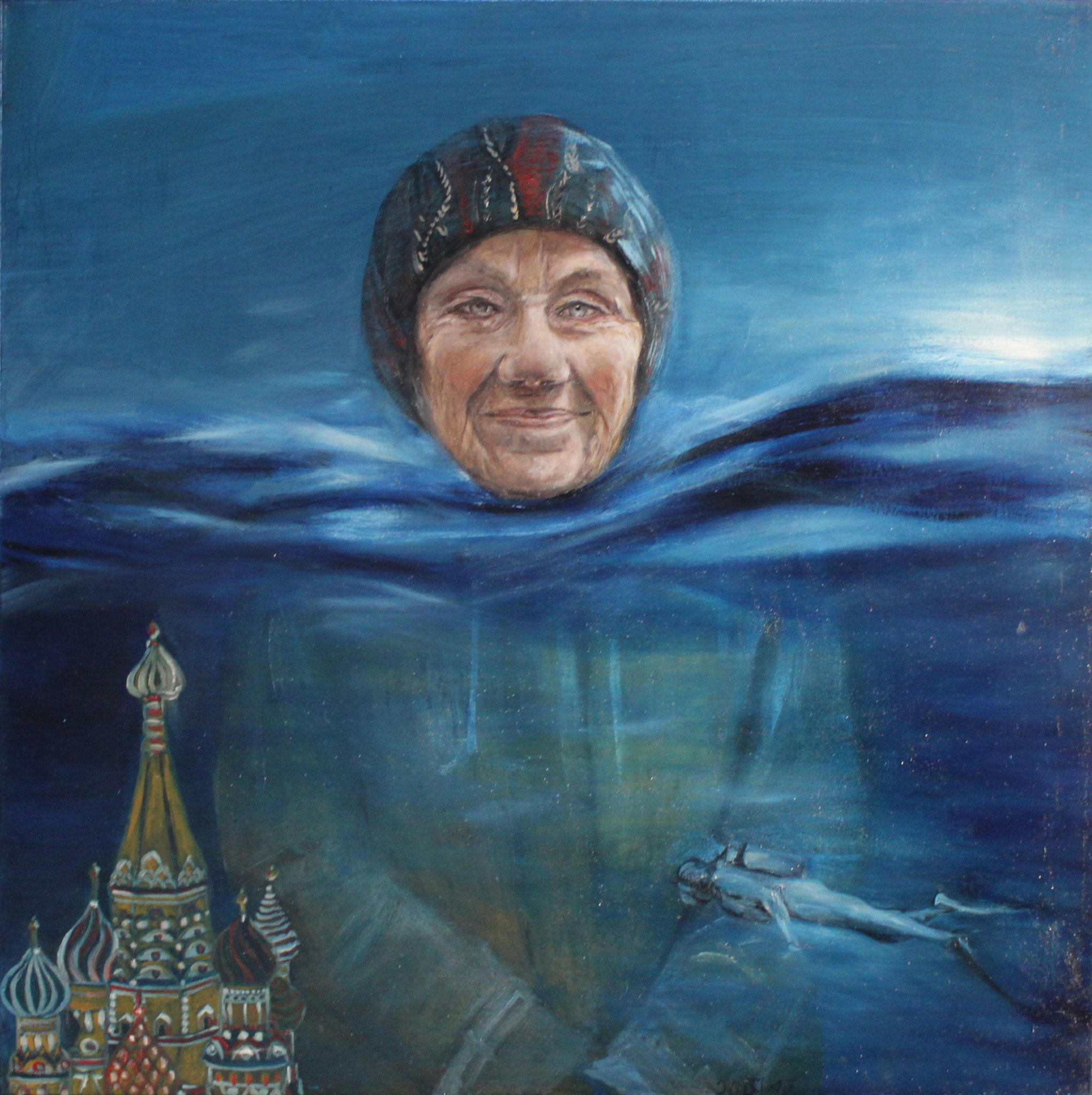 Emma, 2017, Öl auf Leinwand, 80 cm x 80 cm x 4 cm