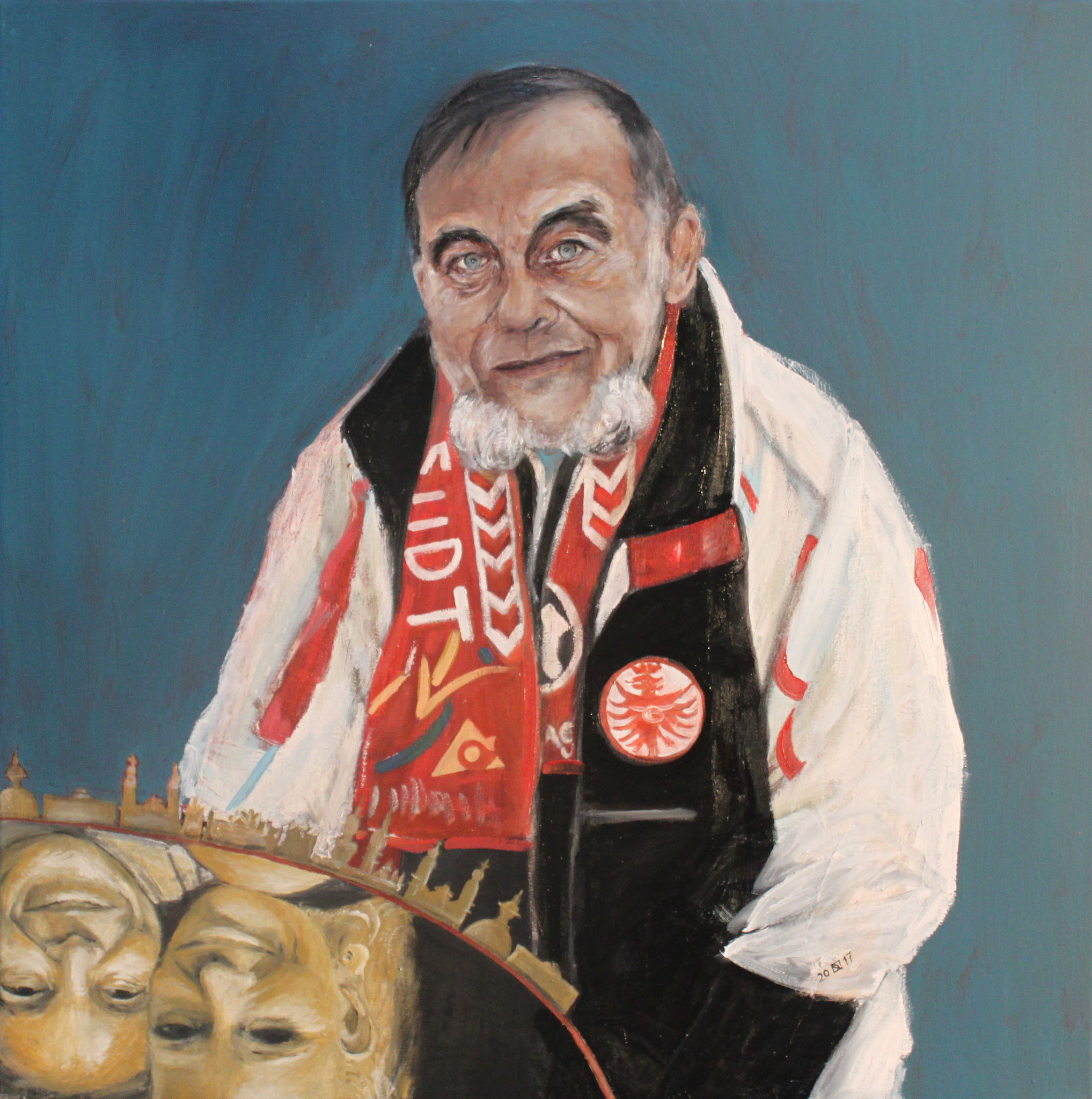 Gerhard, 2017,  Öl auf Leinwand, 80 cm x 80 cm x 4 cm