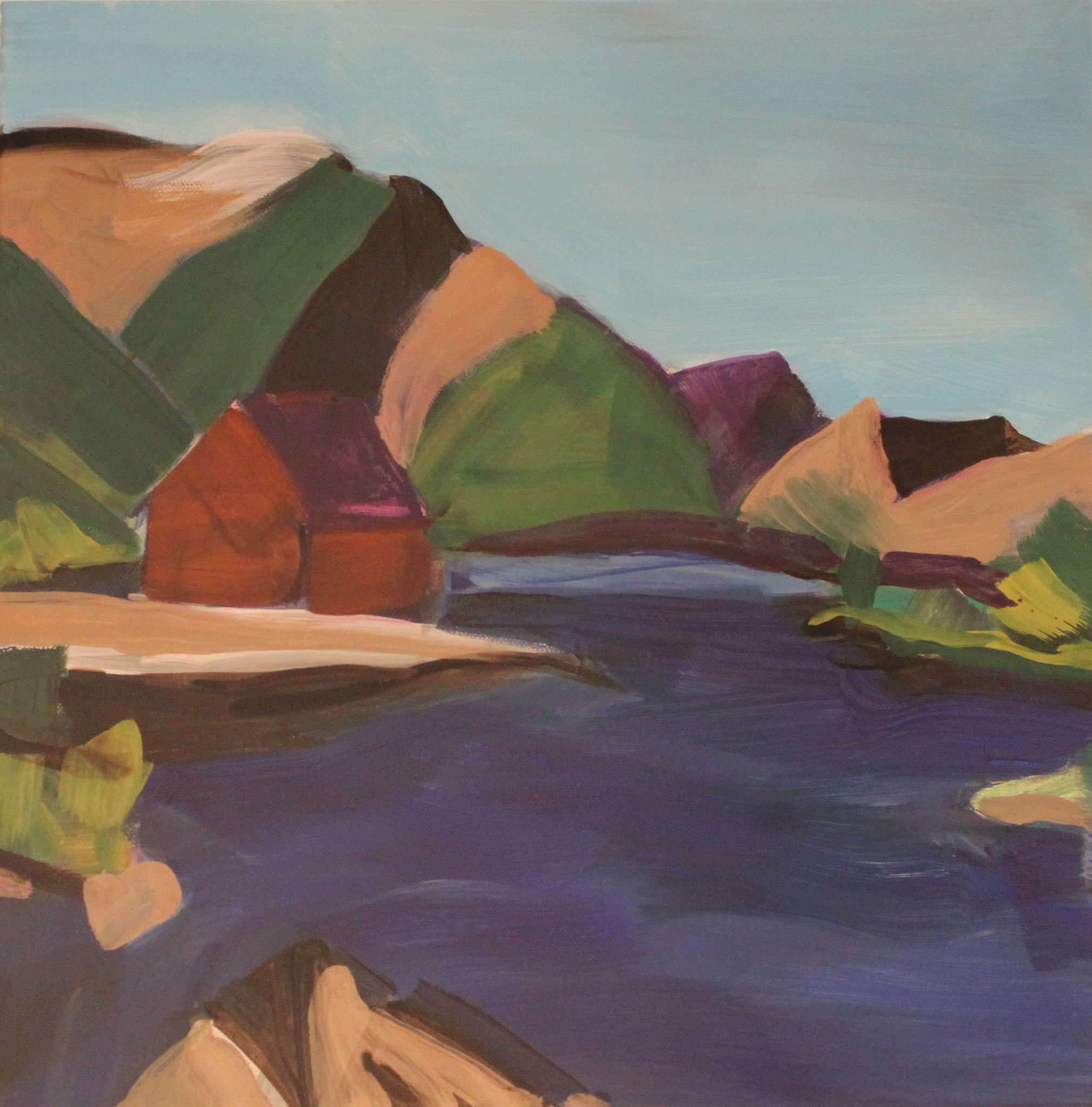 Norwegen V, 2018, Acryl auf Leinwand, 40 cm x 40 cm