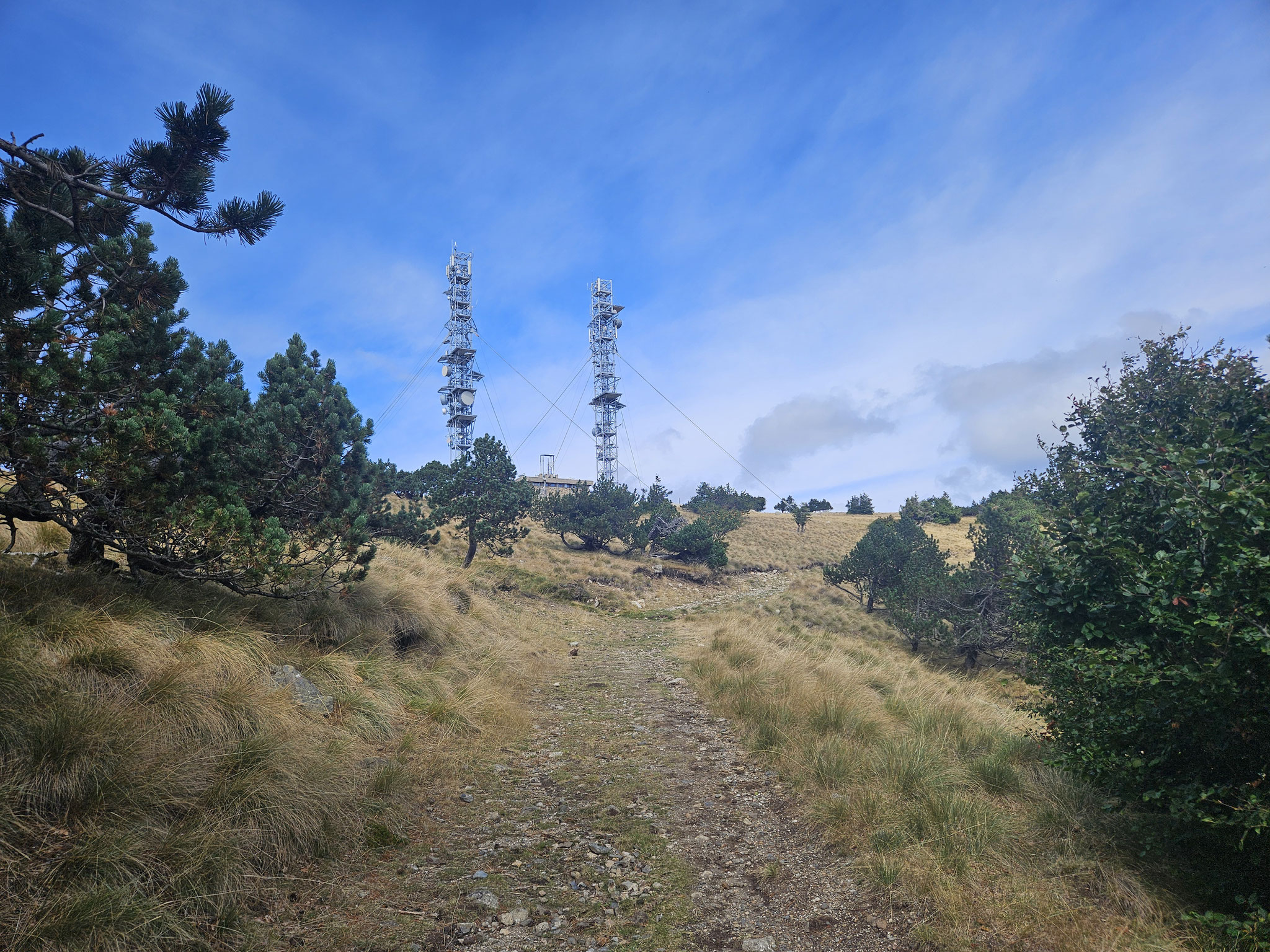 Aufstieg zum Mont Aigoual, Sende-Anlage.
