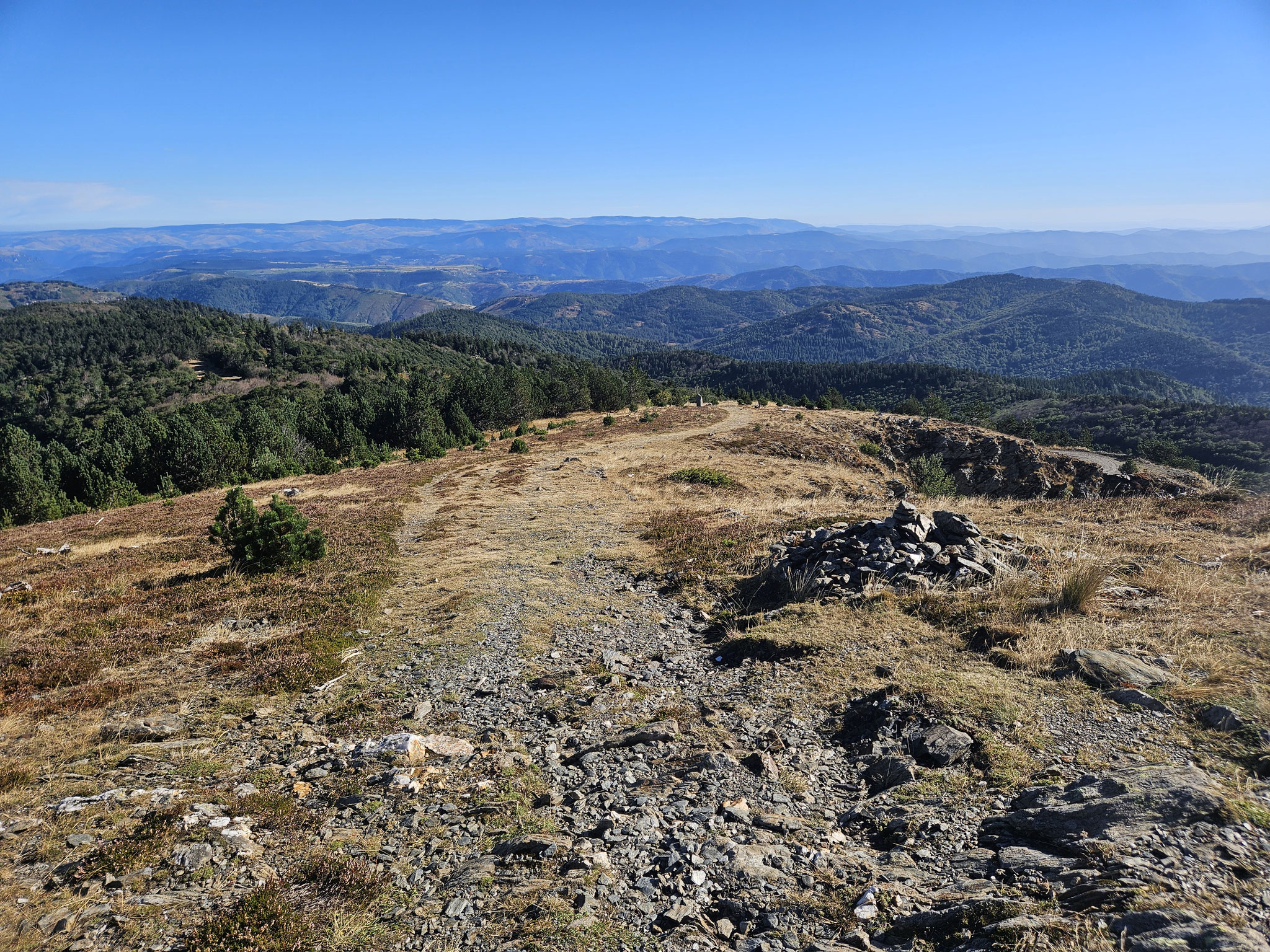 Unter Font de Trépaloup, Blick Richtung Mont Lozère.