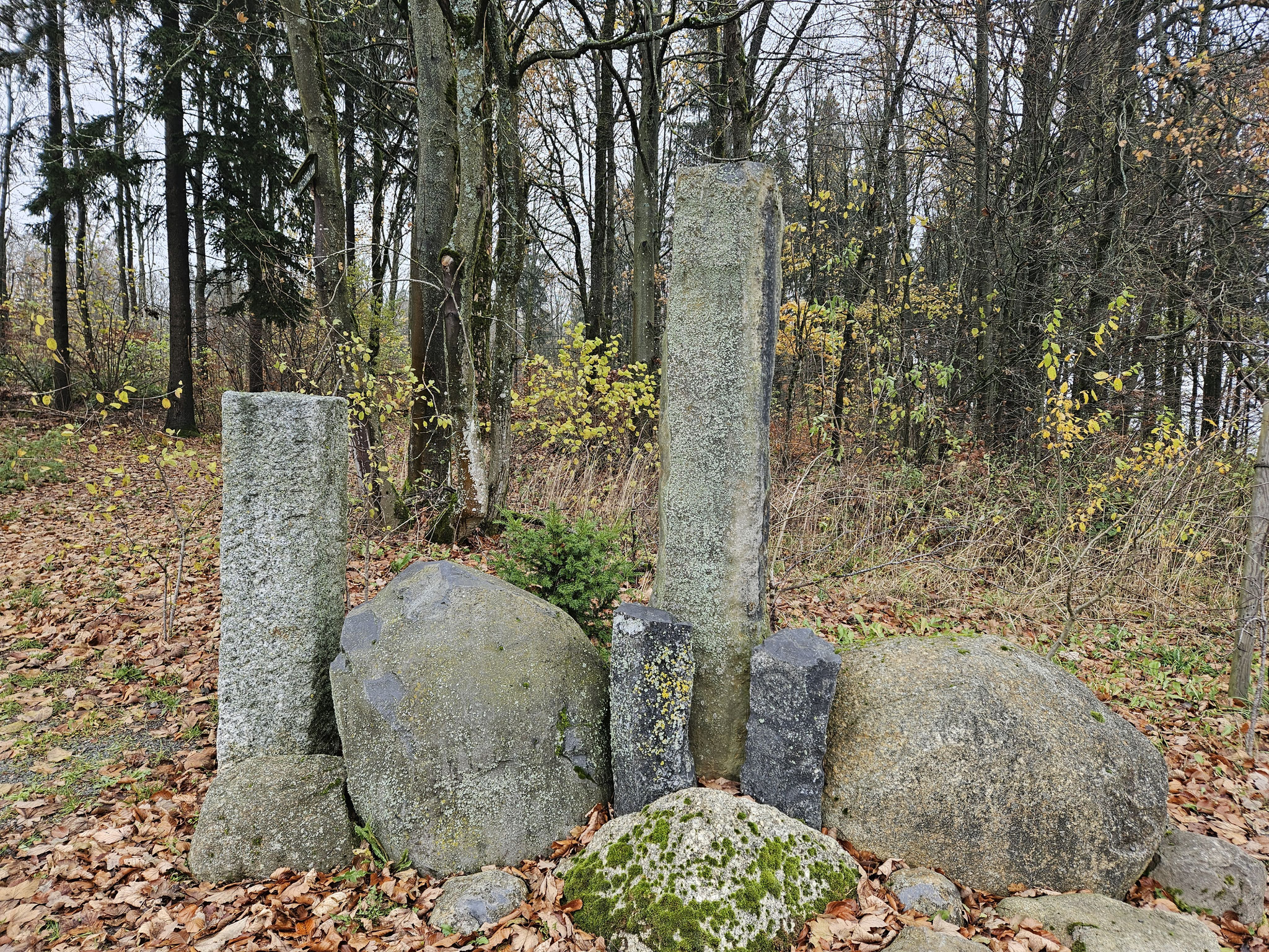 Aufgereihte Basalt- und Granitblöcke bei Herzogöd.