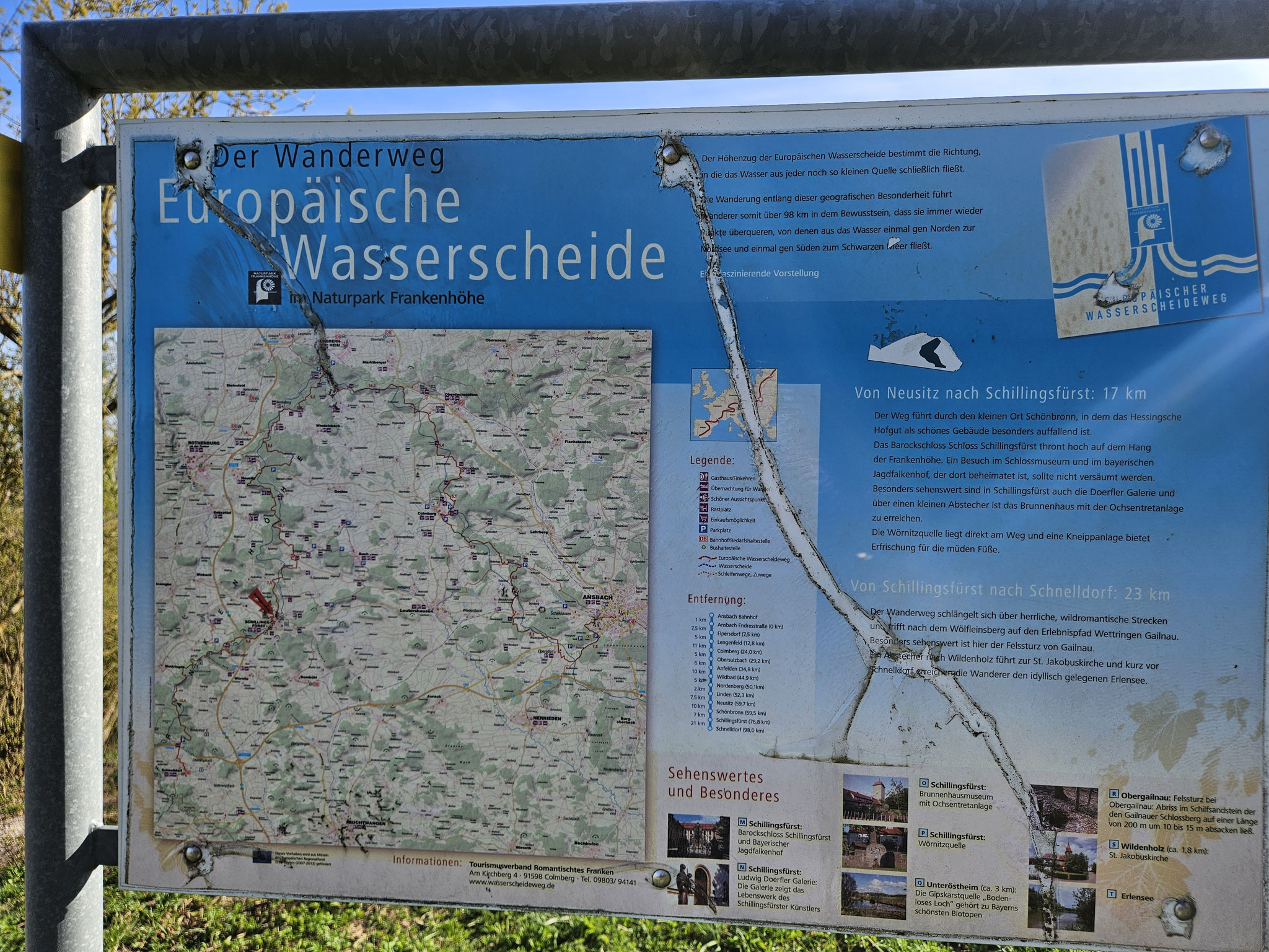 Infotafel im Schlosspark Schillingsfürst.