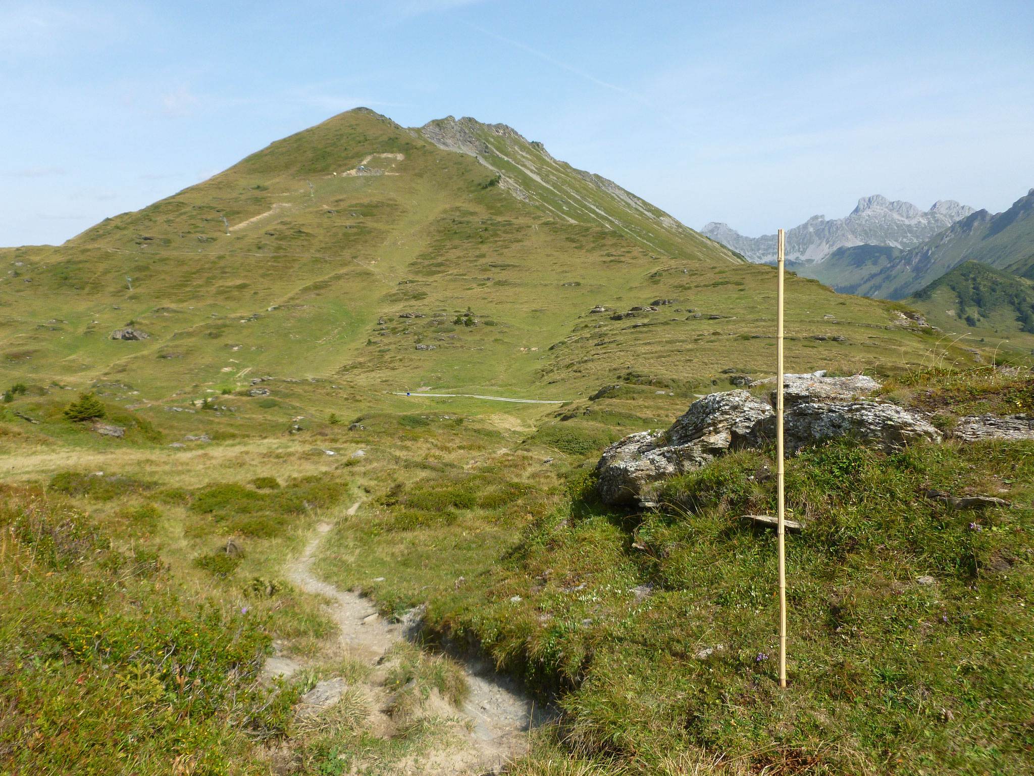 Aufstieg zur Palette; Blick zurück auf Col des Andérets, Floriette und Arnehore.