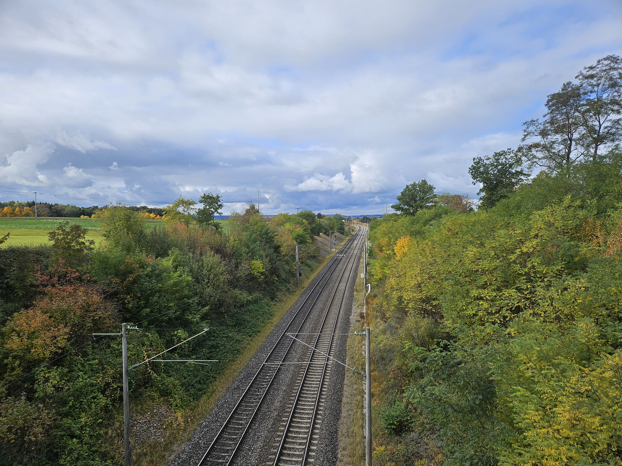 Bahnlinie Ansbach-Crailsheim bei Lengenfeld.