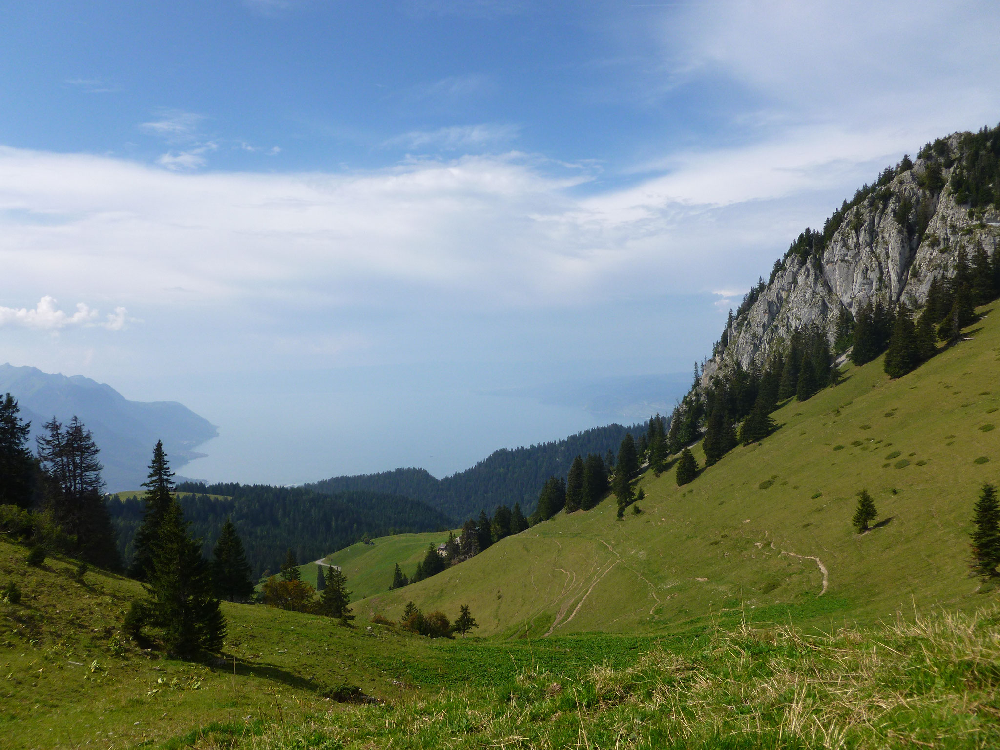 Genfersee vom Col de Tompey aus.