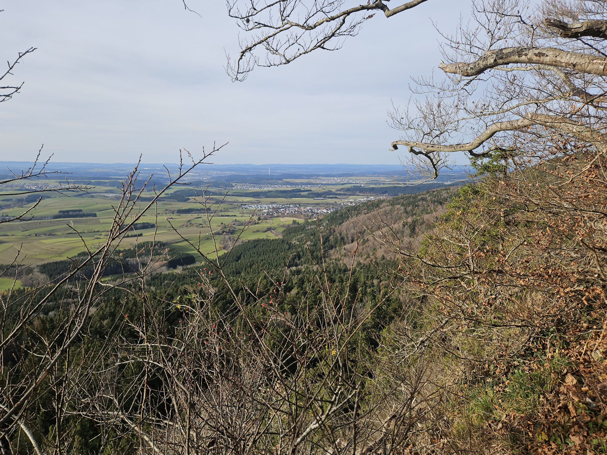 Albrandweg. Blick über das Albvorland.