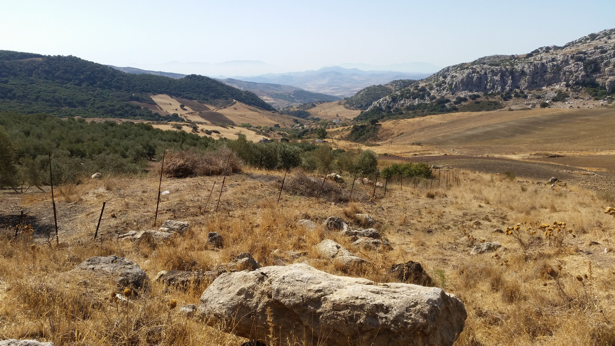 Sierra de las Cabras im Rücken, Blick nach Süden Richtung Mittelmeer.