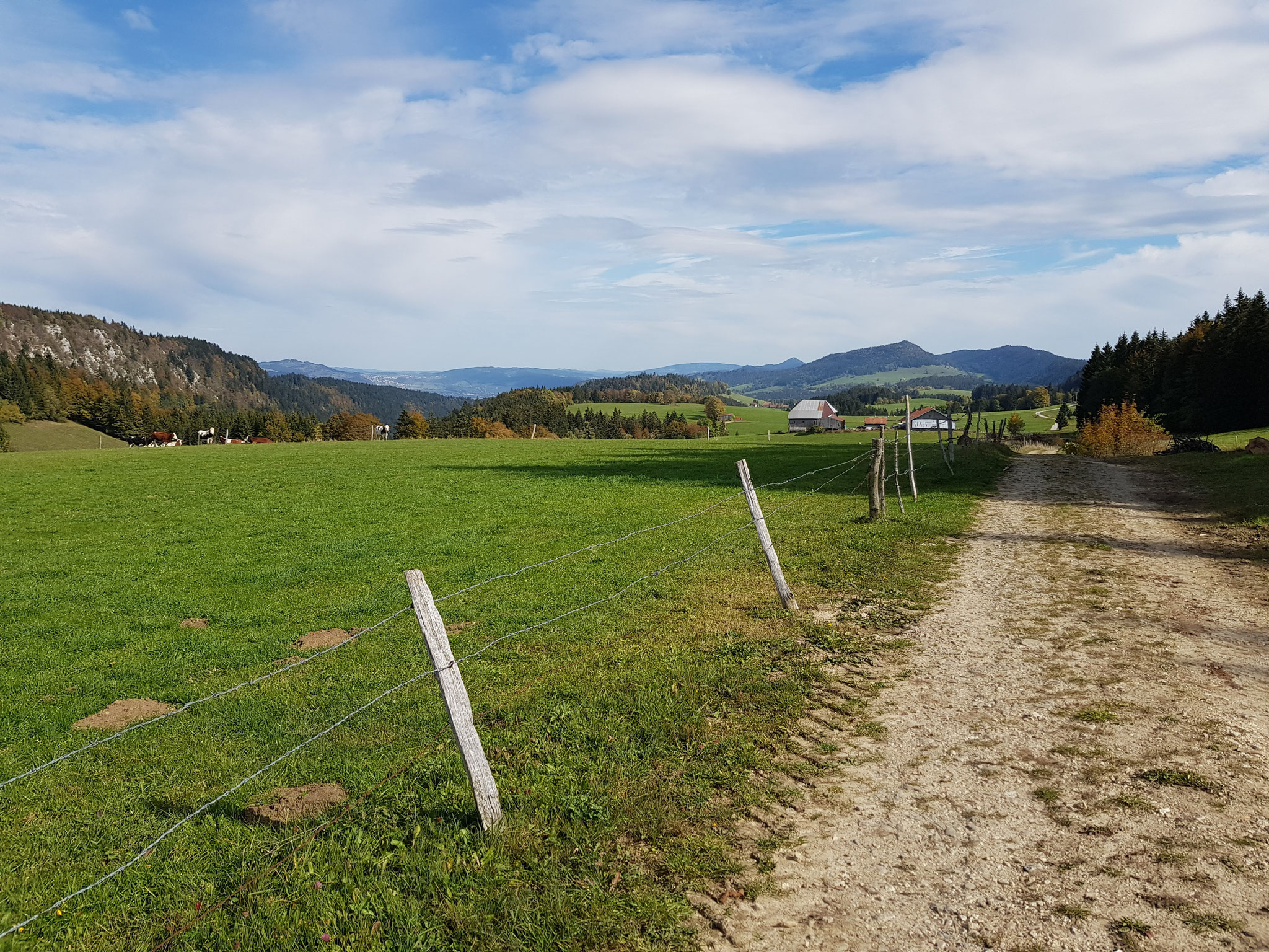 Blick zurück nach Nordosten Richtung Doubs-Tal.