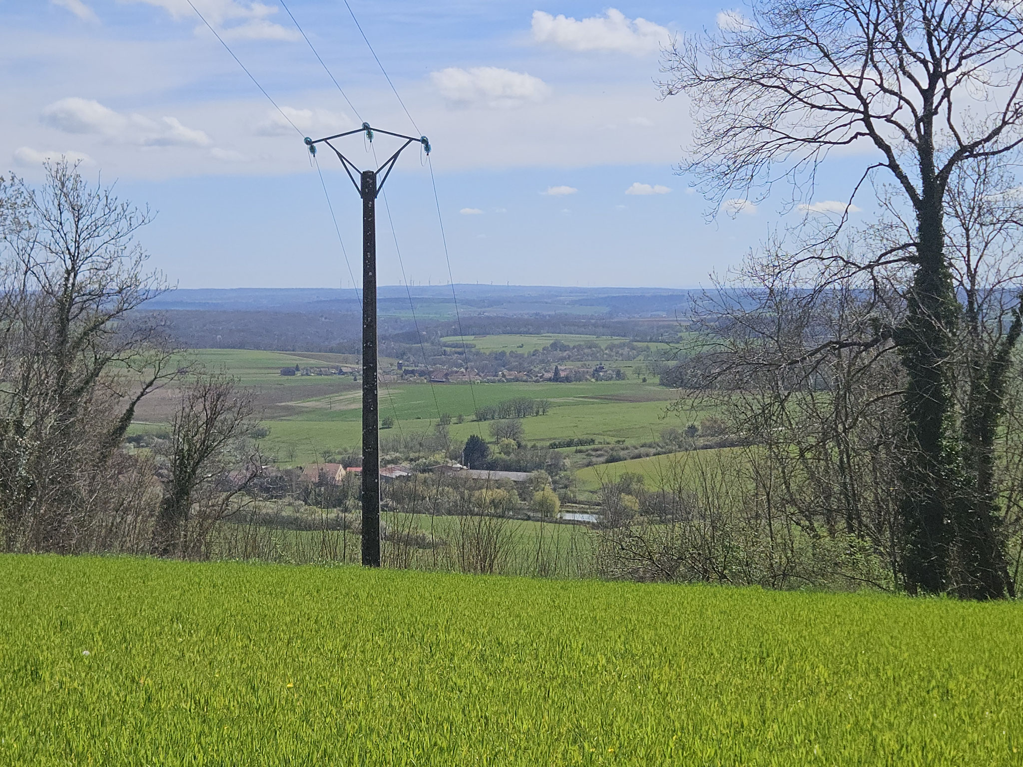 Pylone de Plesnoy, Blick über Plesnoy ins Bassigny.