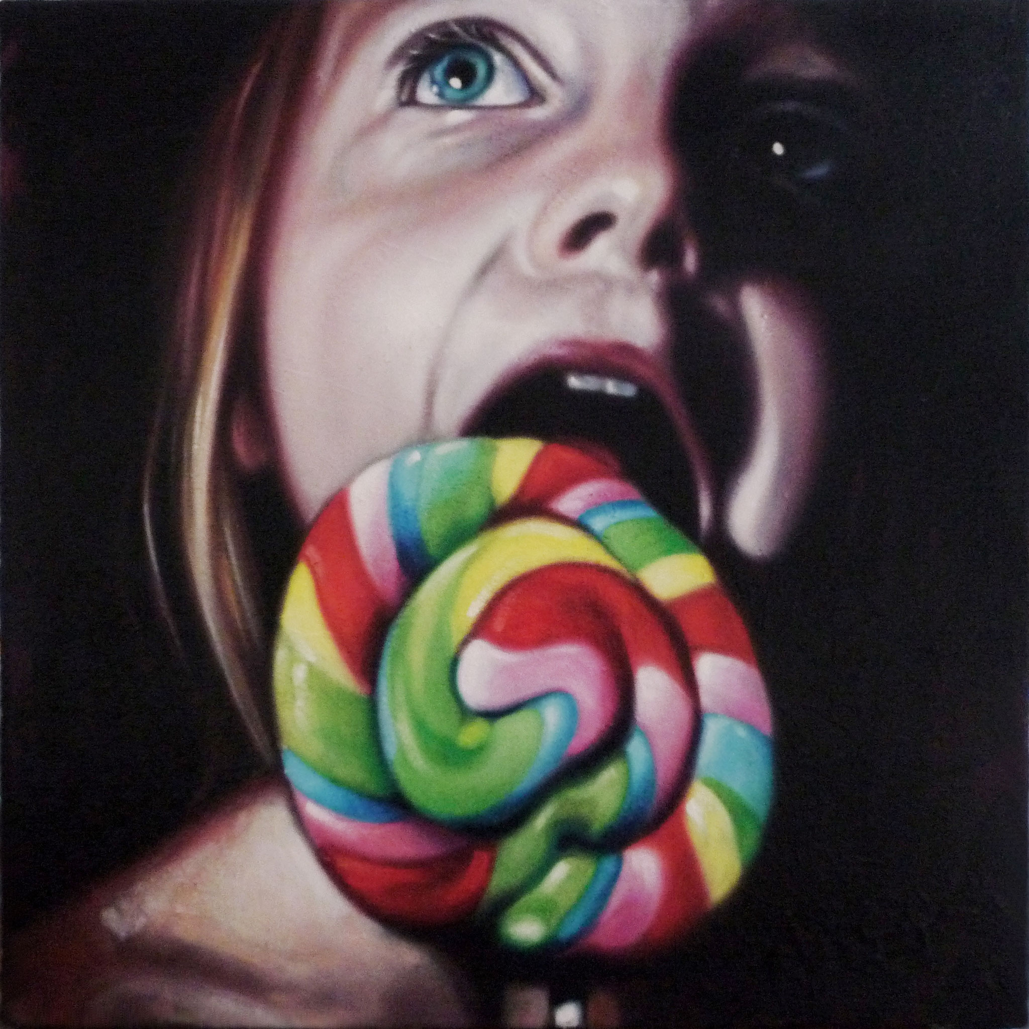 Lolly I, 100X100cm, Öl auf Leinwand, 2012