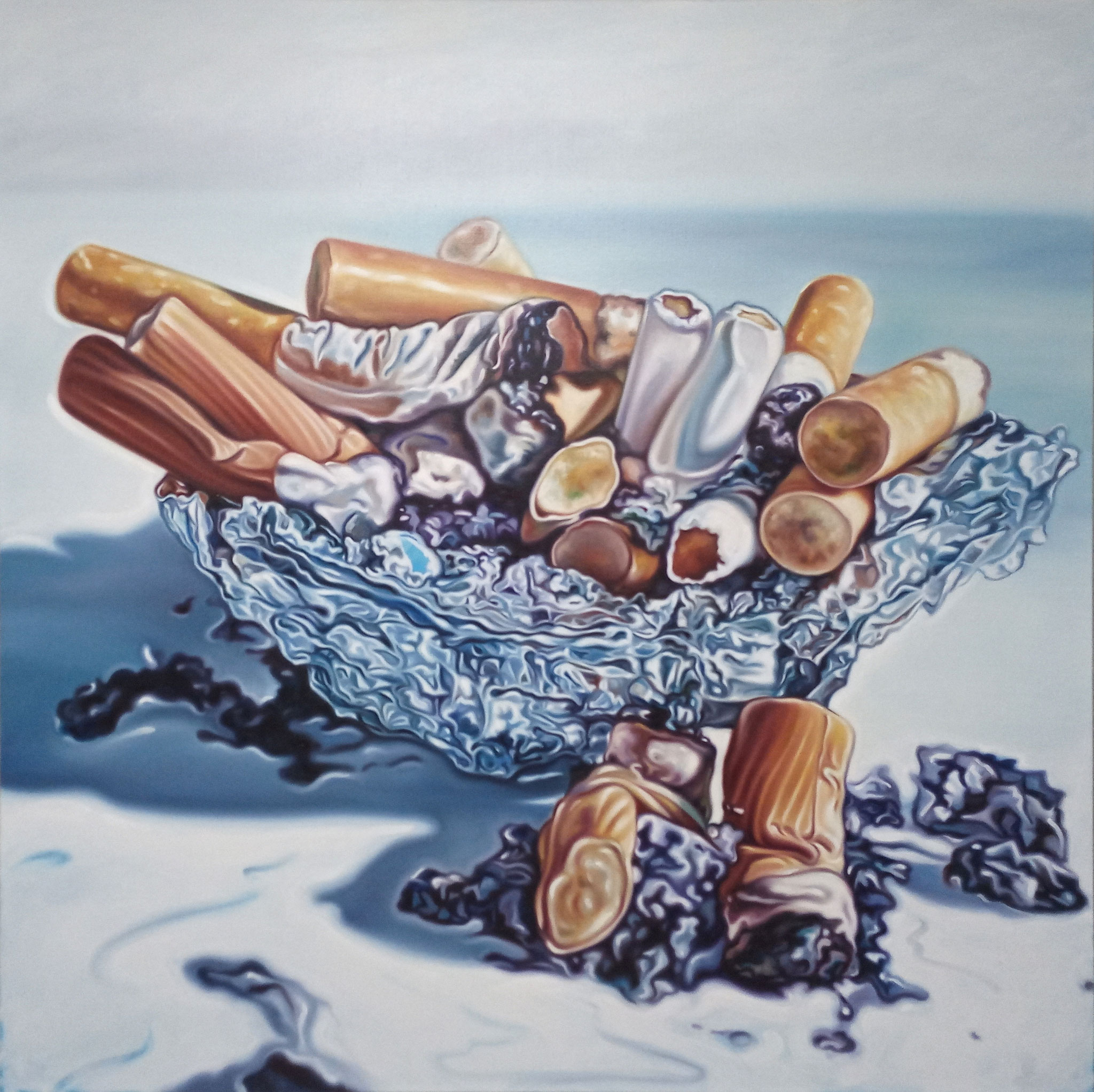 Flucht, 190x190 cm, Öl auf Leinwand, 2022