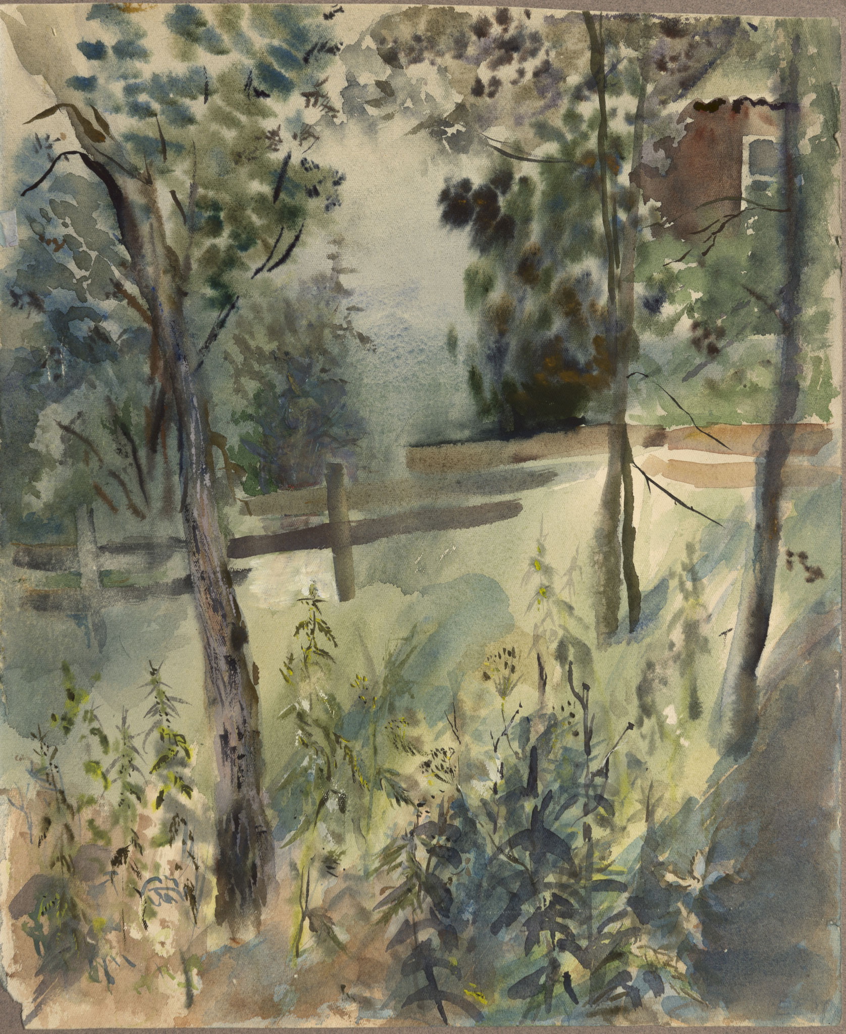 Dorflandschaft. 1977. Papier, Aquarell.