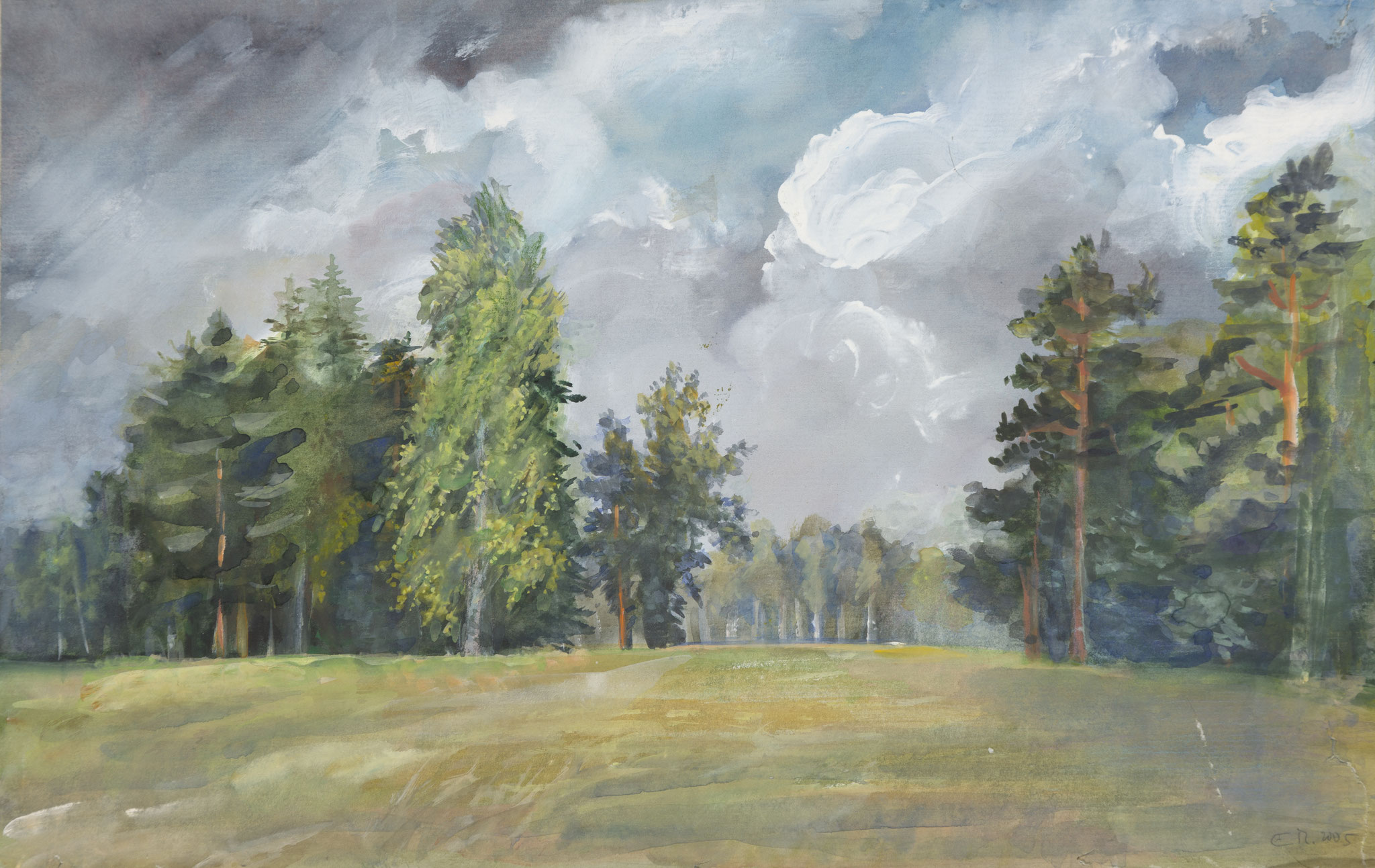 In Pavlovsk Park before the storm. 2010. Paper, water color.