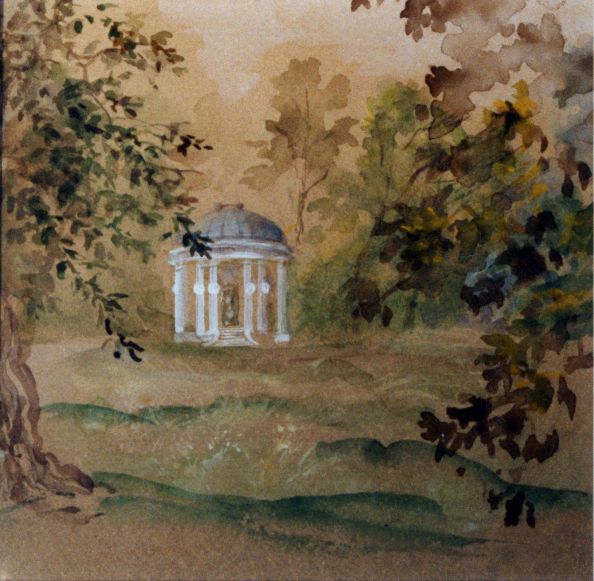 Freundschaftstempel in Sanssouci. 1998. Papier, Aquarell, Deckweiß.