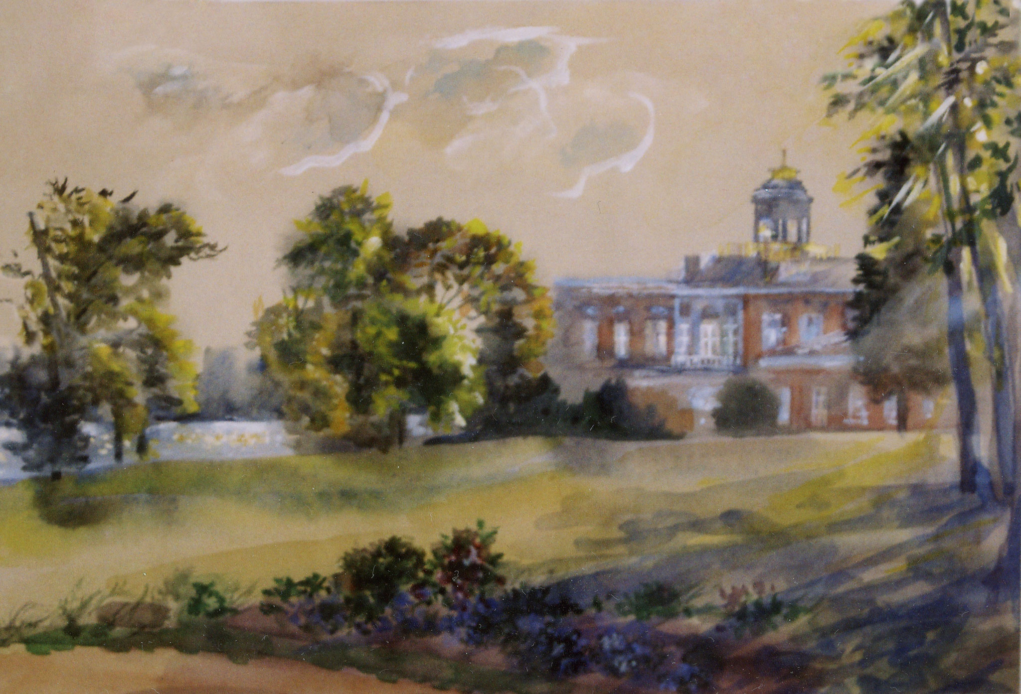 Marble palace. 2002.  Paper, water color, white.