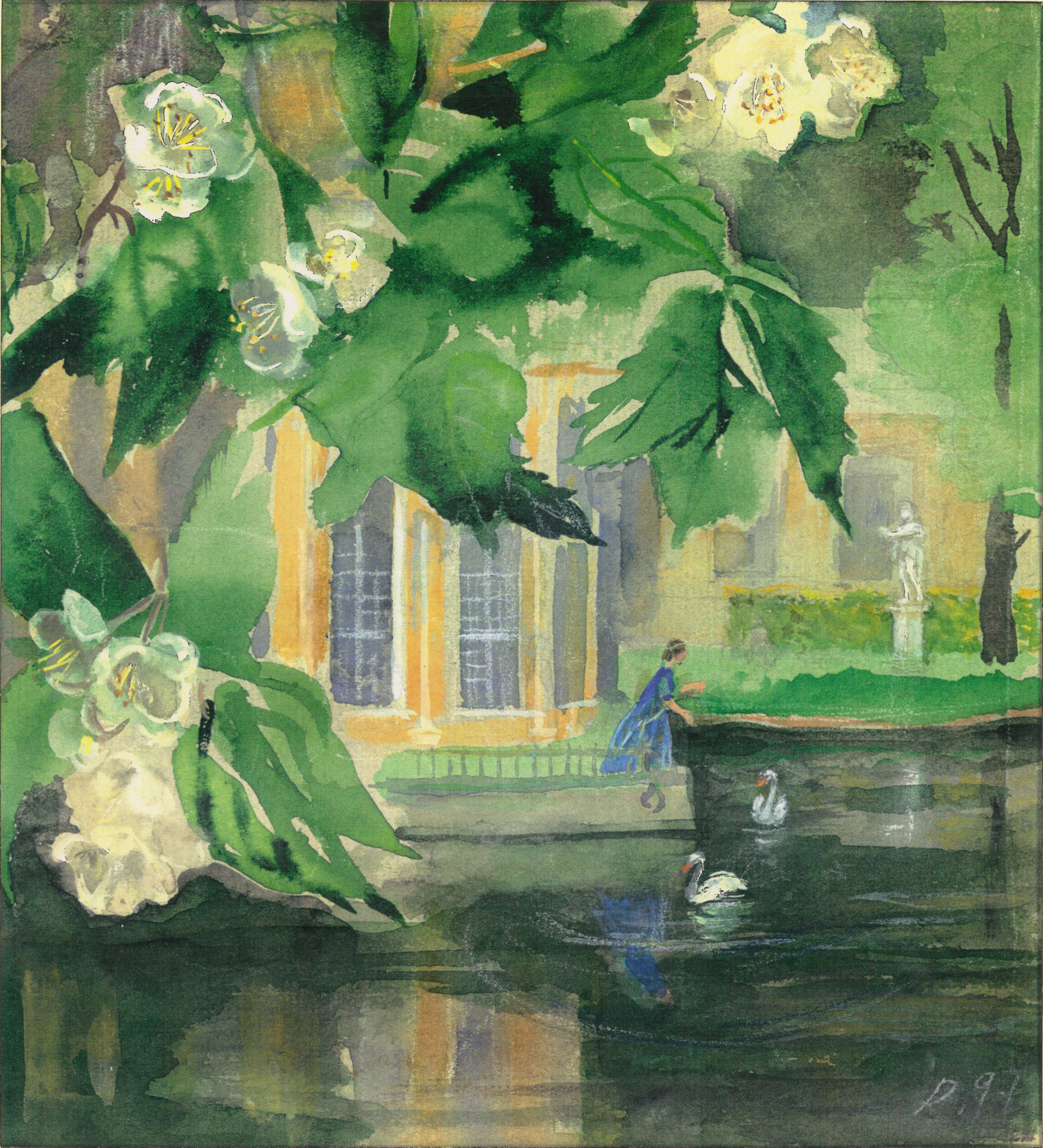 Lady at the Tauride Palace. 1997. Paper, water color.