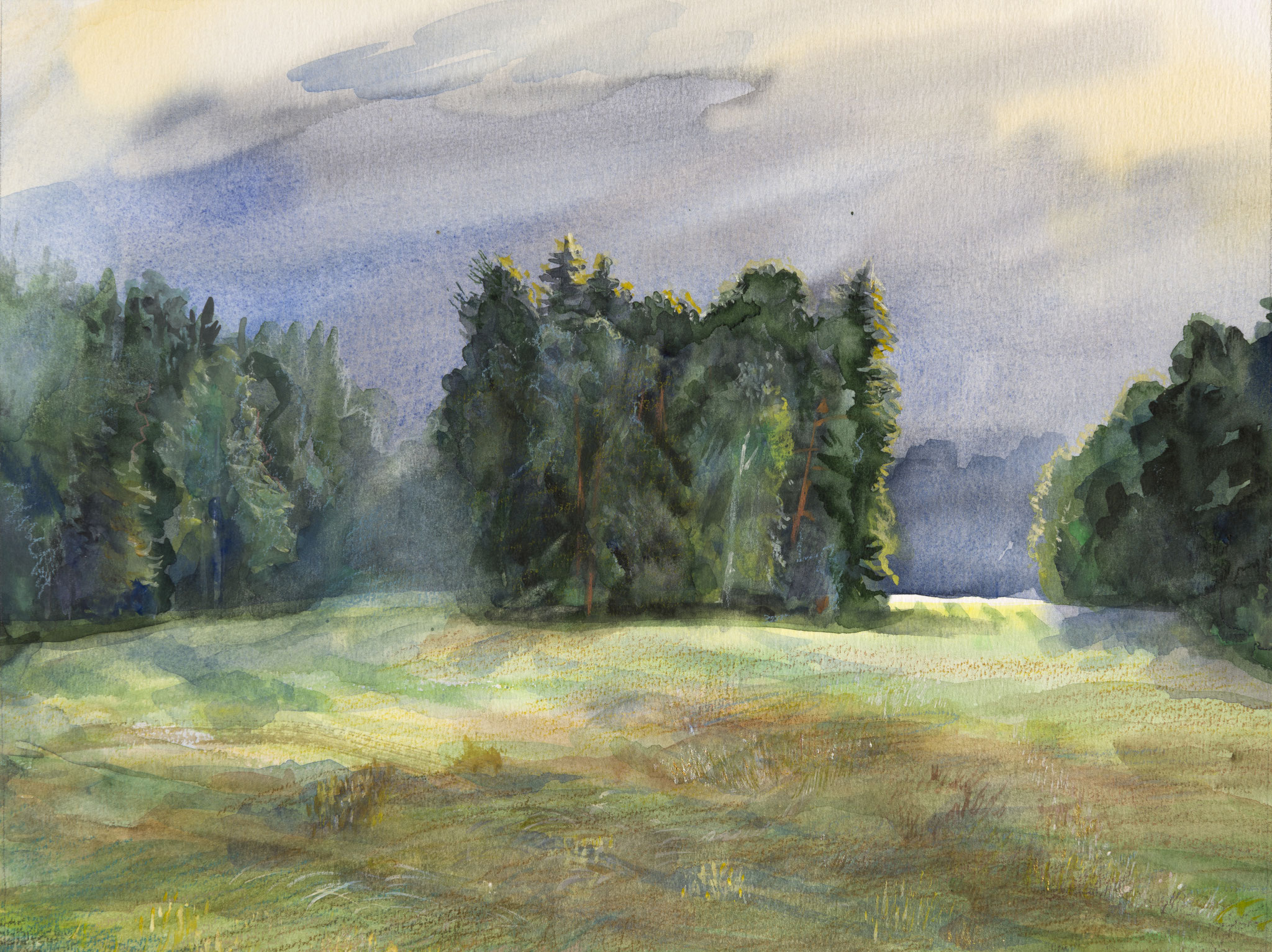 Morning in the Pavlovsk Palace. 2006. Paper, water color.