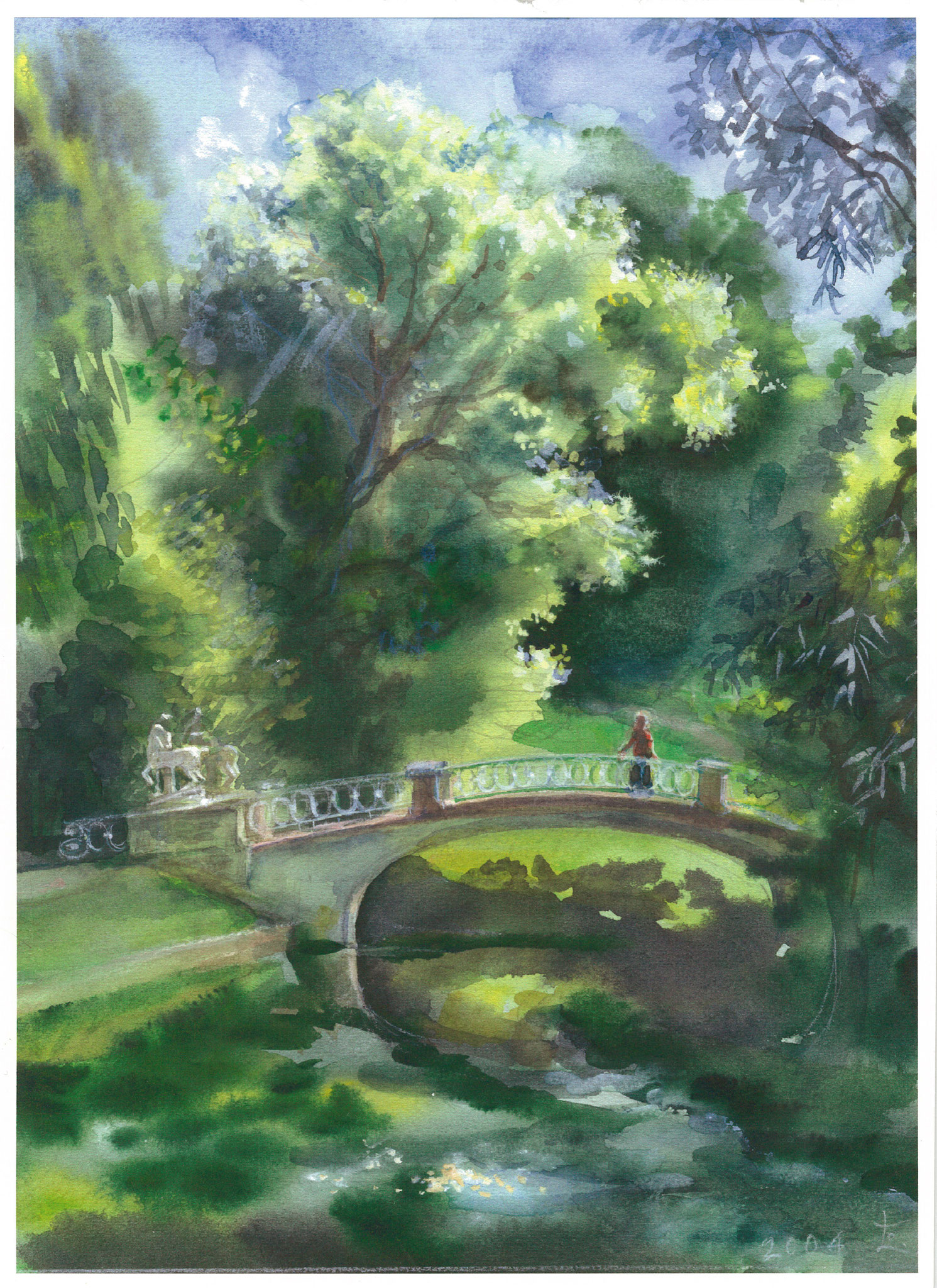 The Centaur Bridge in July. 2004. Paper, water color.