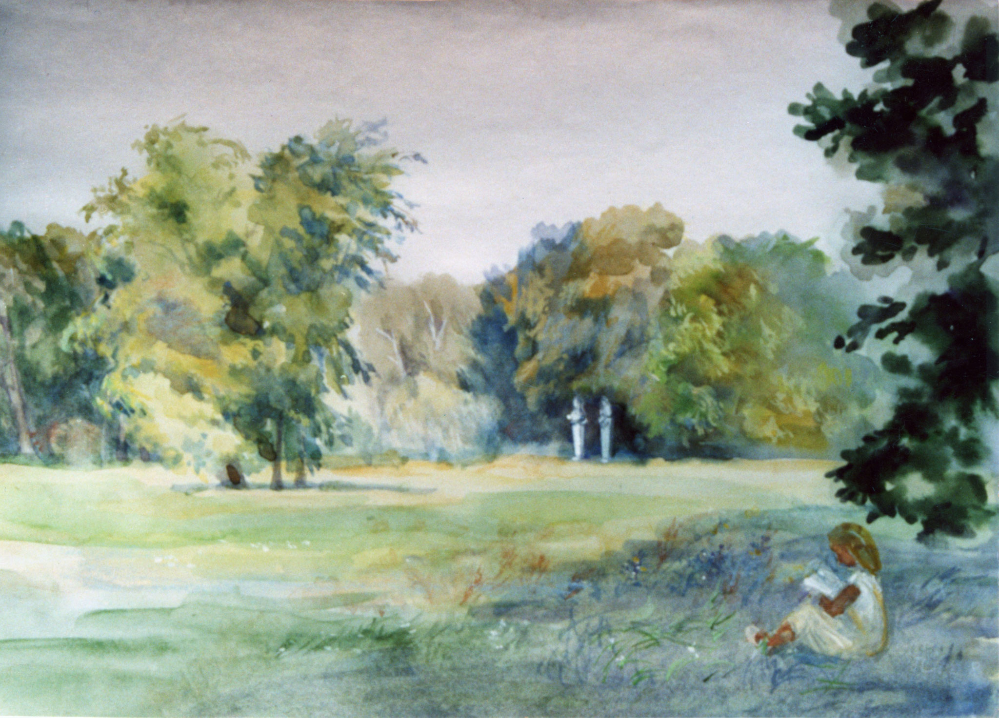Hitze im Park Sanssouci. 1998. Papier, Aquarell, Deckweiß.