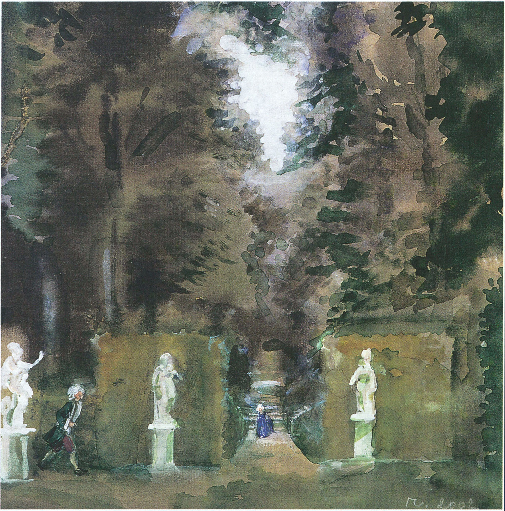 Rendezvouz in Sanssouci. 2002. Paper, water color.
