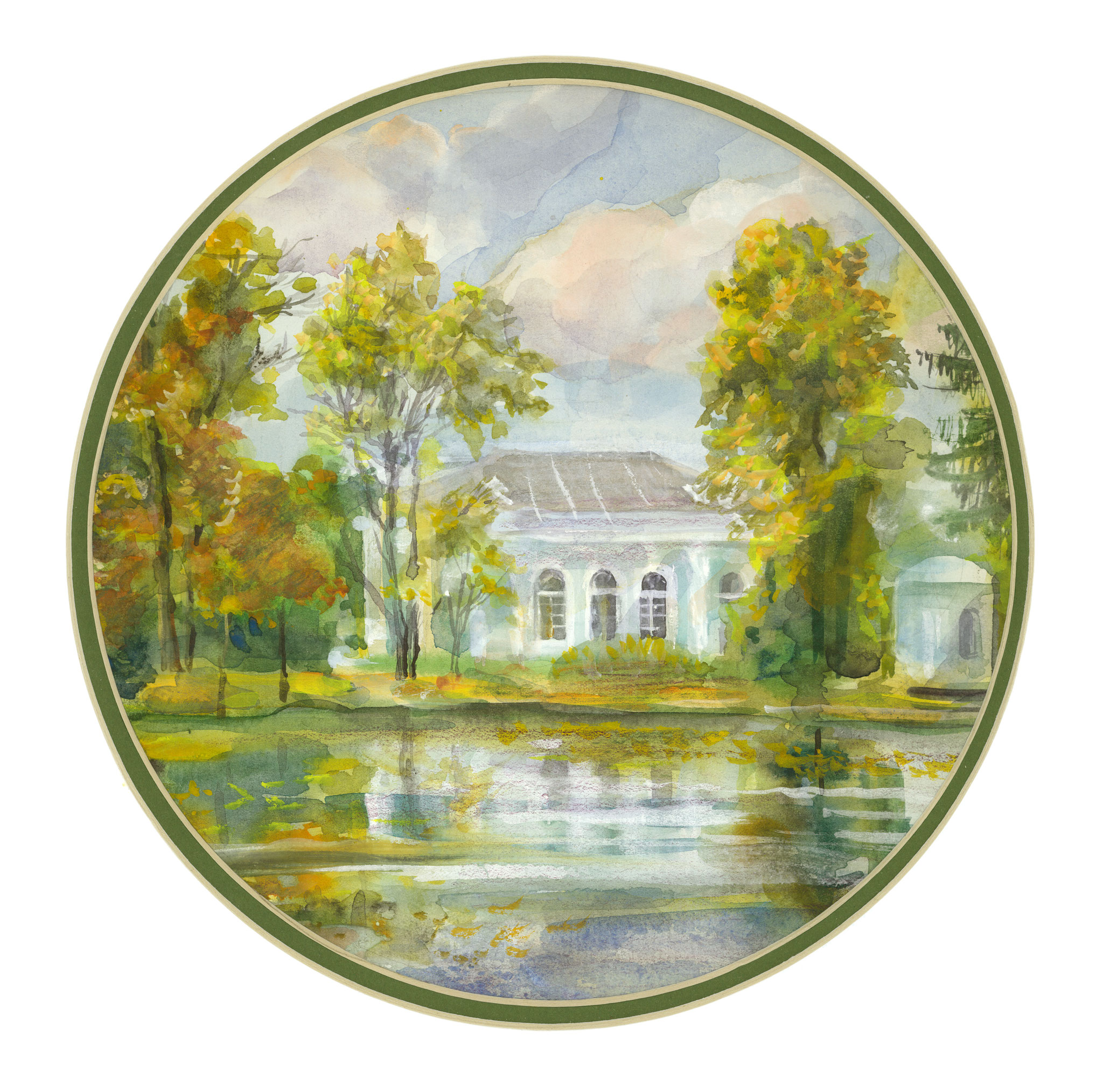 Hall on the Island in Tsarskoye Selo. 2013. Paper, water color.