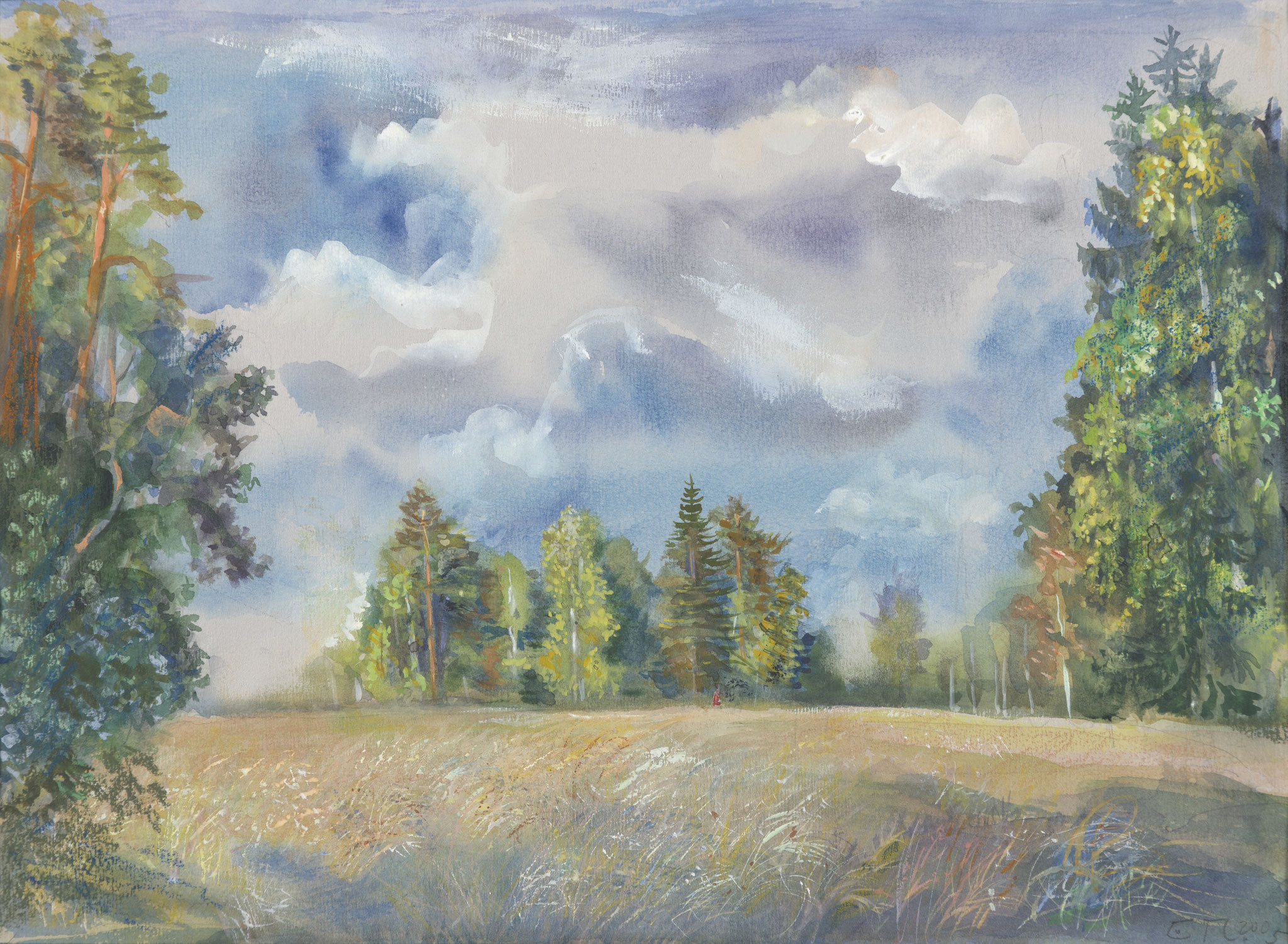 Pavlovsk Park in September. 2006.  Paper, water color.