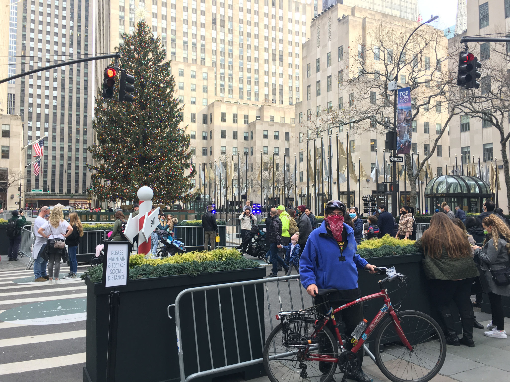 The Bandit 27, in front of the Rockefeller Center Xmas Tree, 12-13-20